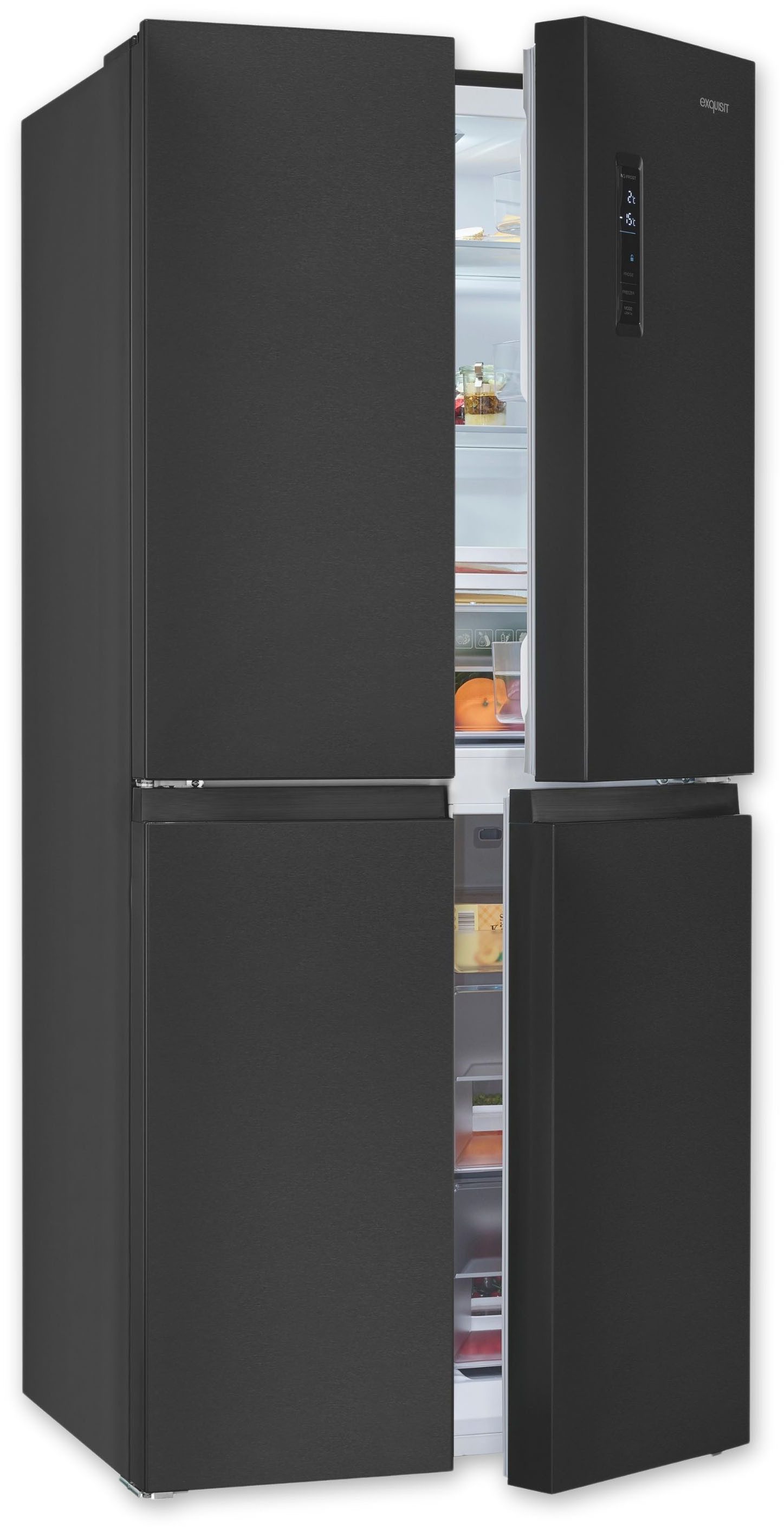 exquisit Multi Door MD425-150-040C inoxlook-az, 180 cm hoch, 79 cm breit