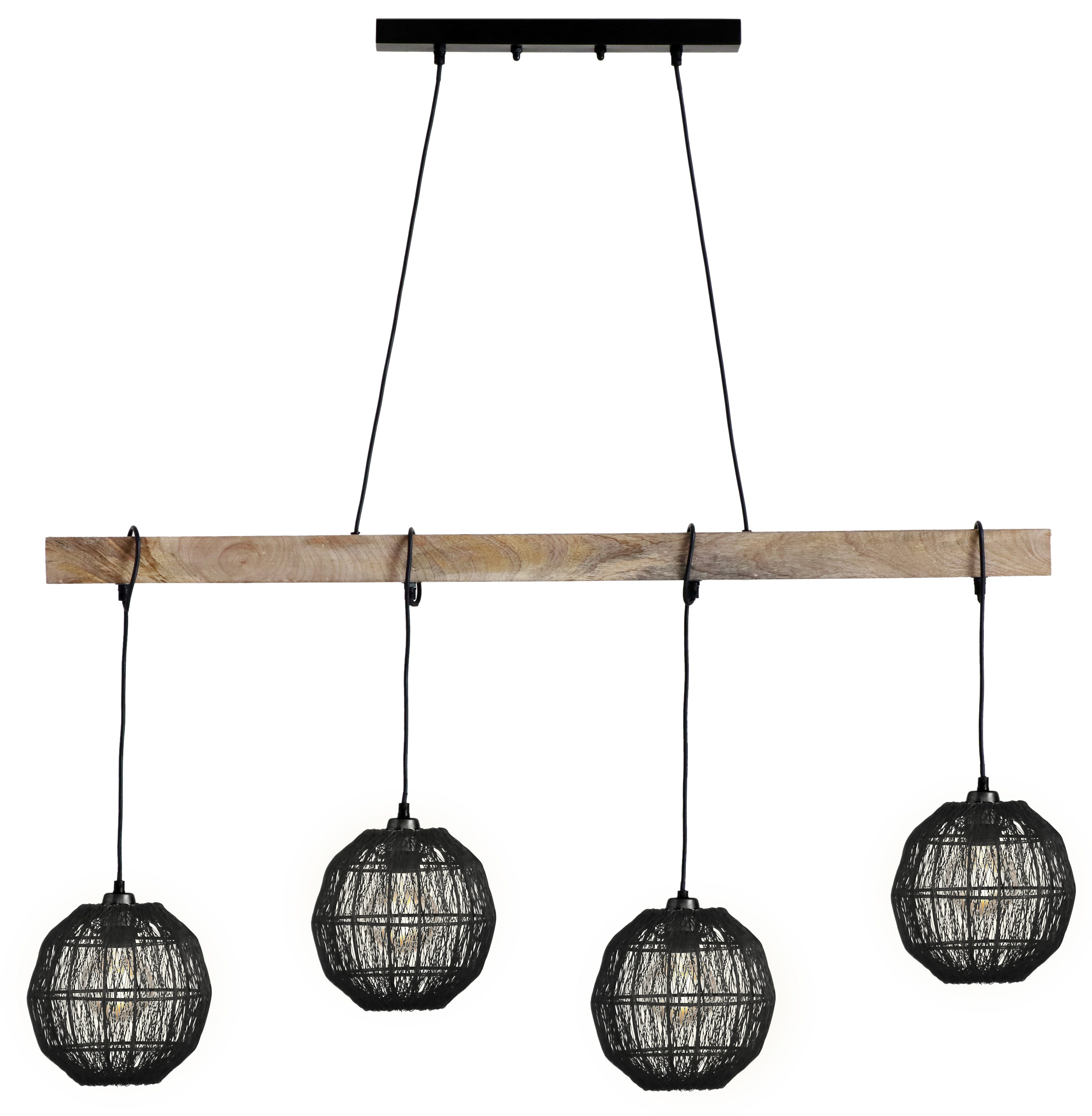 GLOBO LIGHTING Hängeleuchte HERMI II, ohne Leuchtmittel, Hängeleuchte für Esszimmer Holz natur