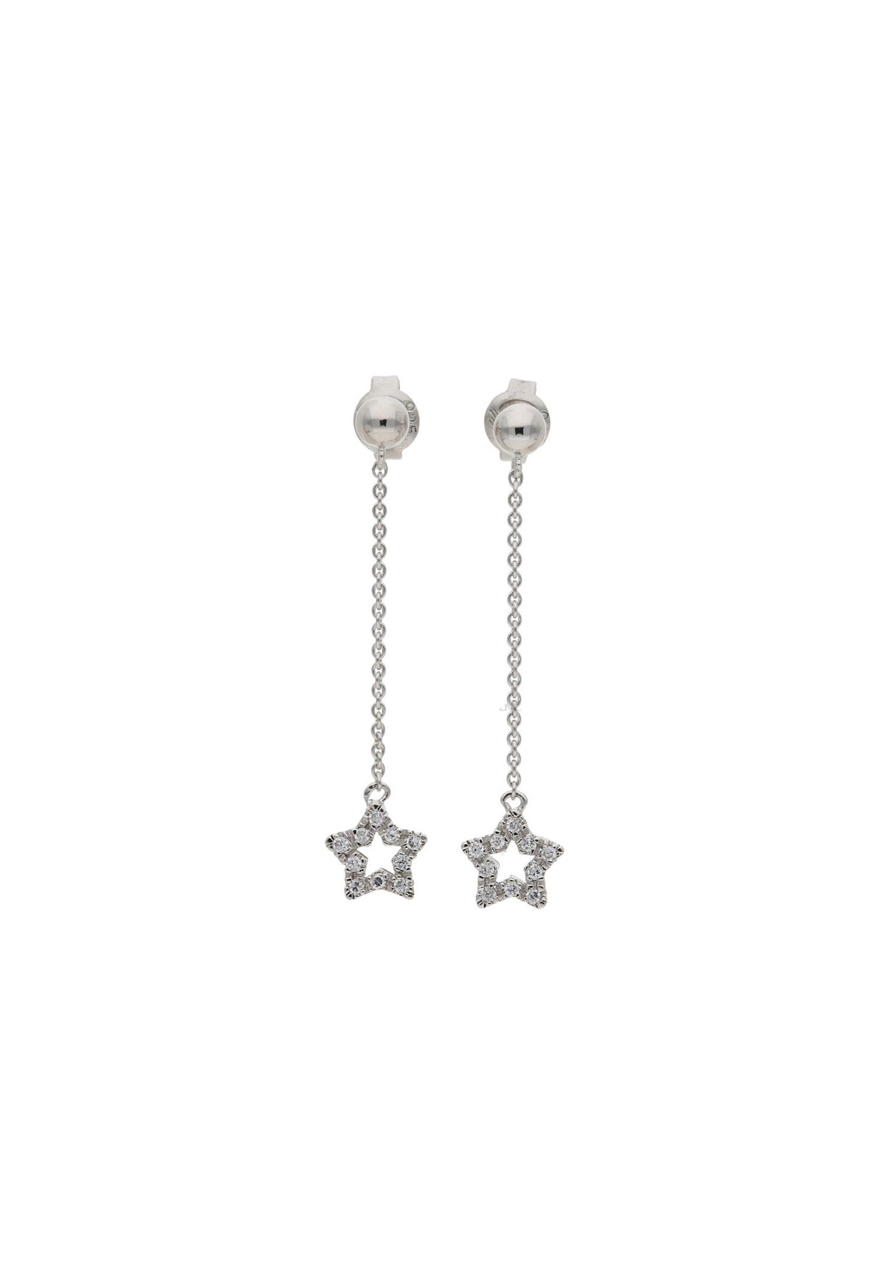 JuwelmaLux Paar Ohrhänger Ohrhänger Silber Stern 925/000, Silber Ohrhänger inkl. (2-tlg), mit Schmuckschachtel Zirkonia Damen