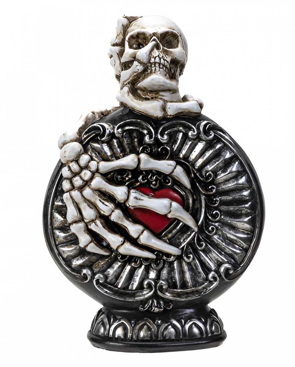 Dekofigur Dekorative Giftflasche mit Totenkopf & Herz 20 cm