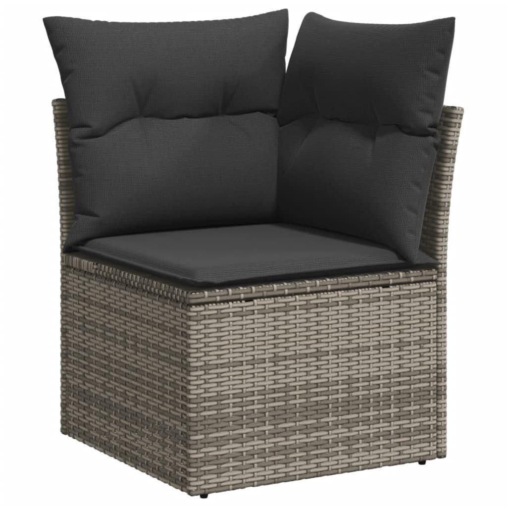 vidaXL Loungesofa Garten-Ecksofa mit Kissen Grau günstig online kaufen