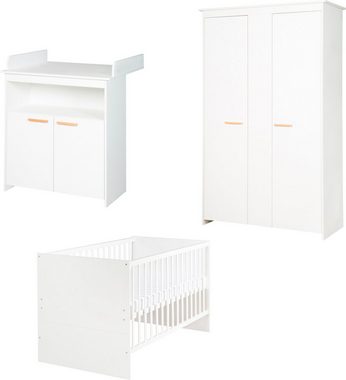 roba® Babyzimmer-Komplettset roba Anton, (Set, 3-St., bestehend aus Kombi-Kinderbett, Kleiderschrank und Wickelkommode)