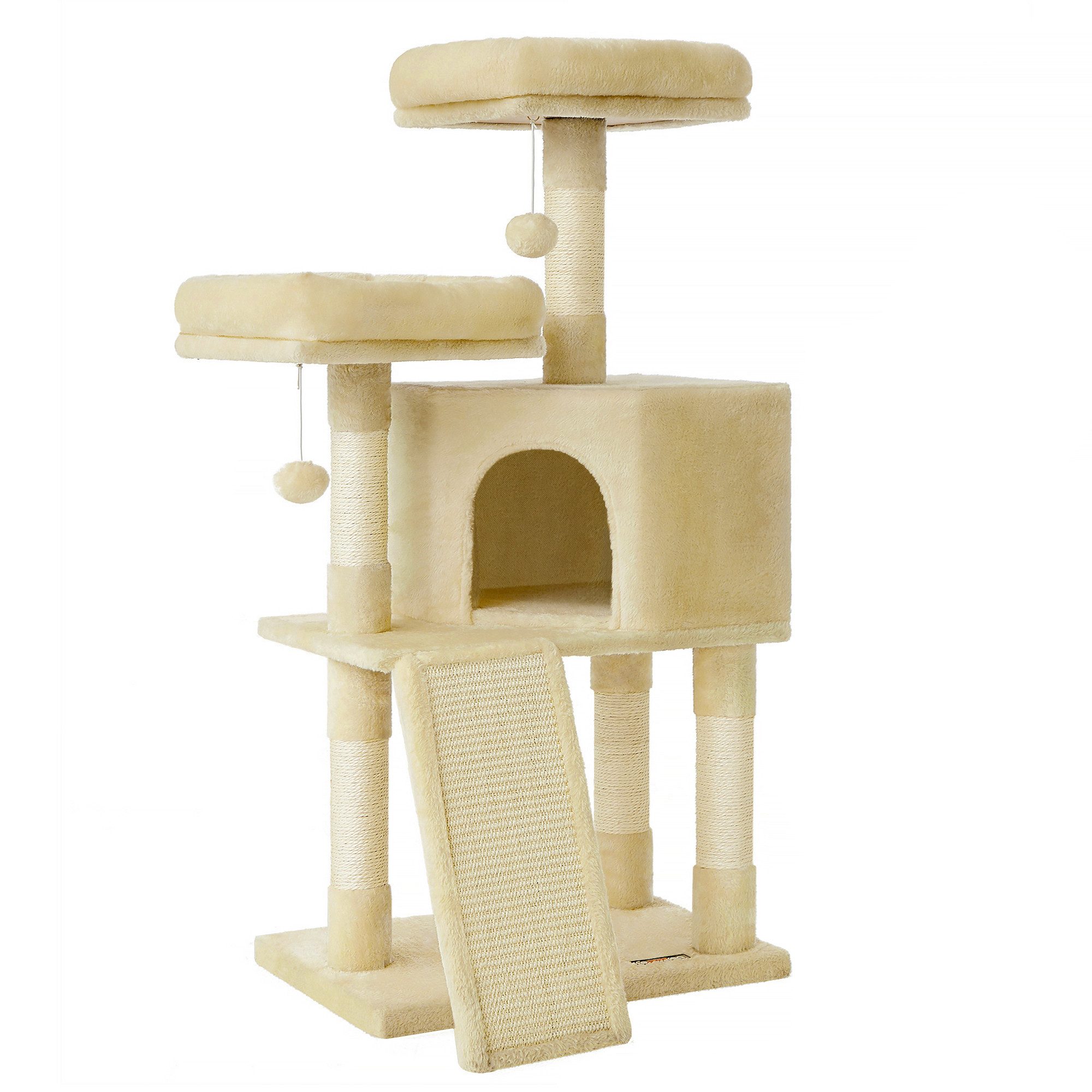 FEANDREA Kratzbaum, Katzenbaum,115cm,vollständig mit Sisal umwickelte Säule