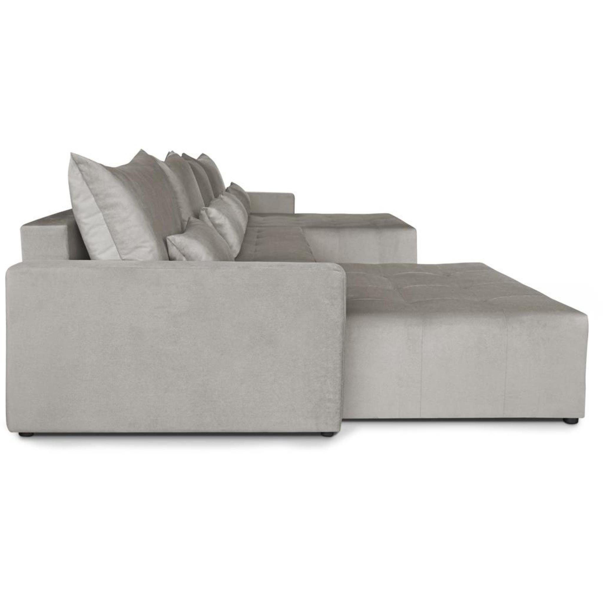 Beige Beautysofa Sofa U-Form (paros Ecksofa mit Bettkasten, Schlaffunktion, Bono U, Ecke Corner 02) Lounge Bettfunktion, stilvoll