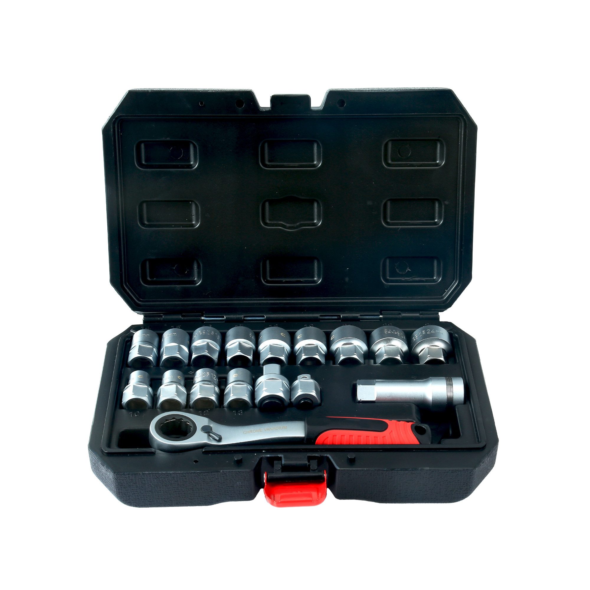 CCLIFE Steckschlüssel CCLIFE Durchgangs-Steckschlüsselsatz, 17-tlg., 10-24 mm (17 St)