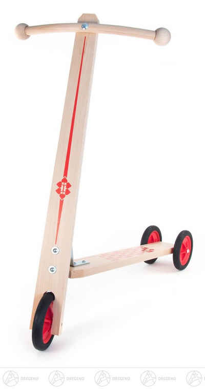 Dregeno Erzgebirge Rutscher Spielzeug Roller mit 3 Kunststoffrädern Höhe ca 62 cm NEU, mit 3 Gummirädern sehr Kinderfreundlich