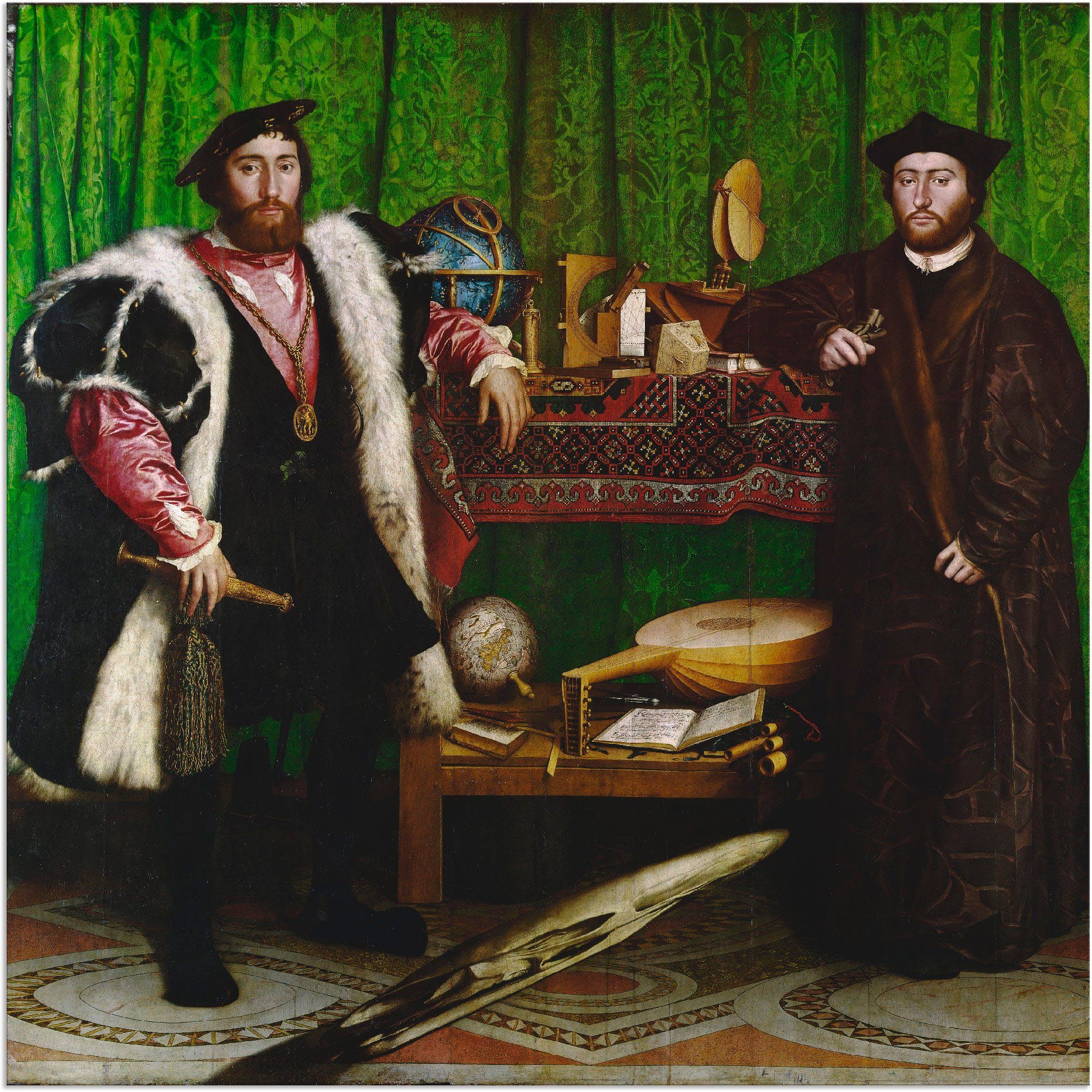 Artland Wandbild Die Gesandten. 1533, Größen oder Alubild, Leinwandbild, versch. Poster in St), als (1 Mann Wandaufkleber
