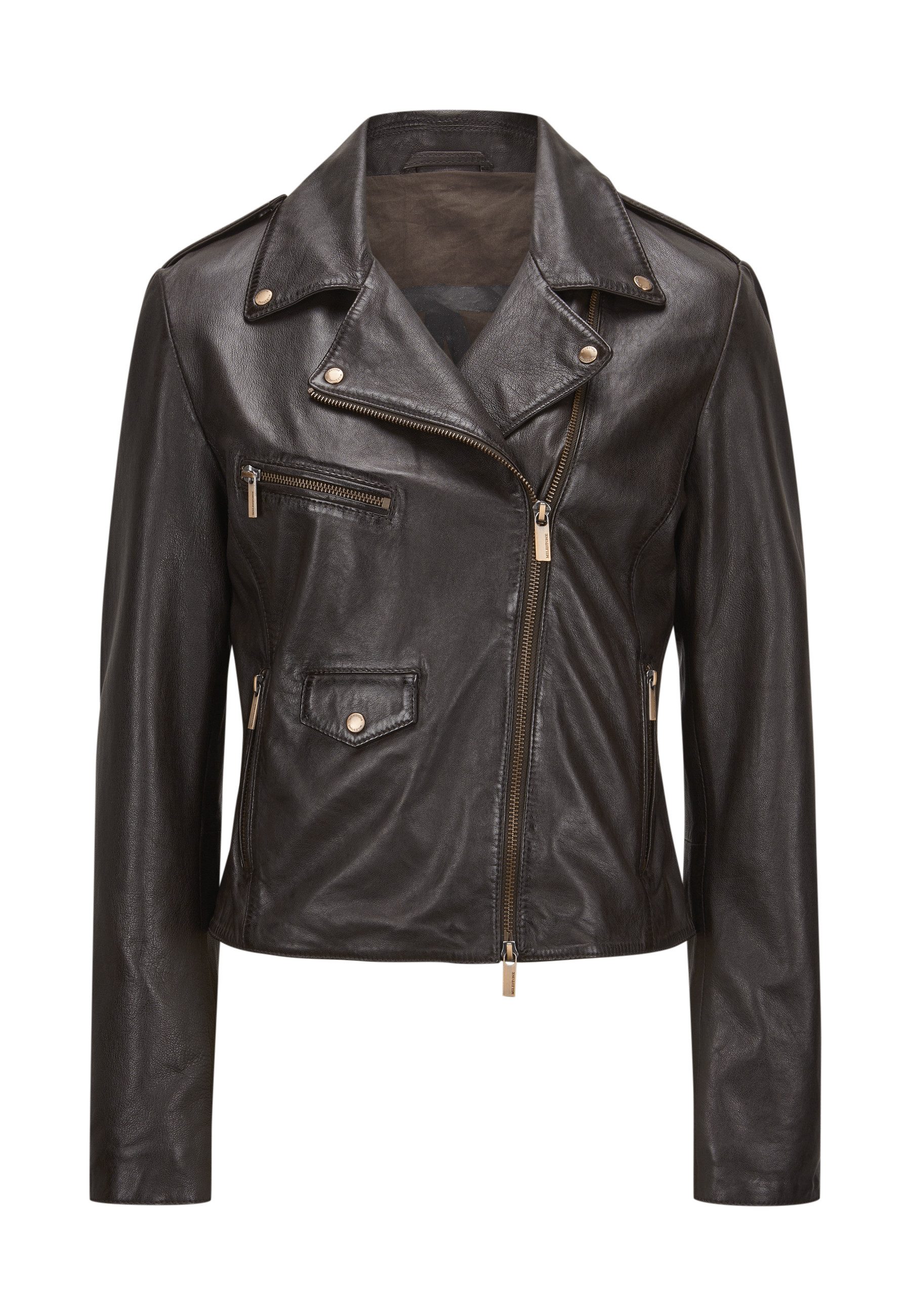 Milestone Lederjacke MSDebra Damen klassisch Zwei Wege RV schlanke Passform günstig online kaufen