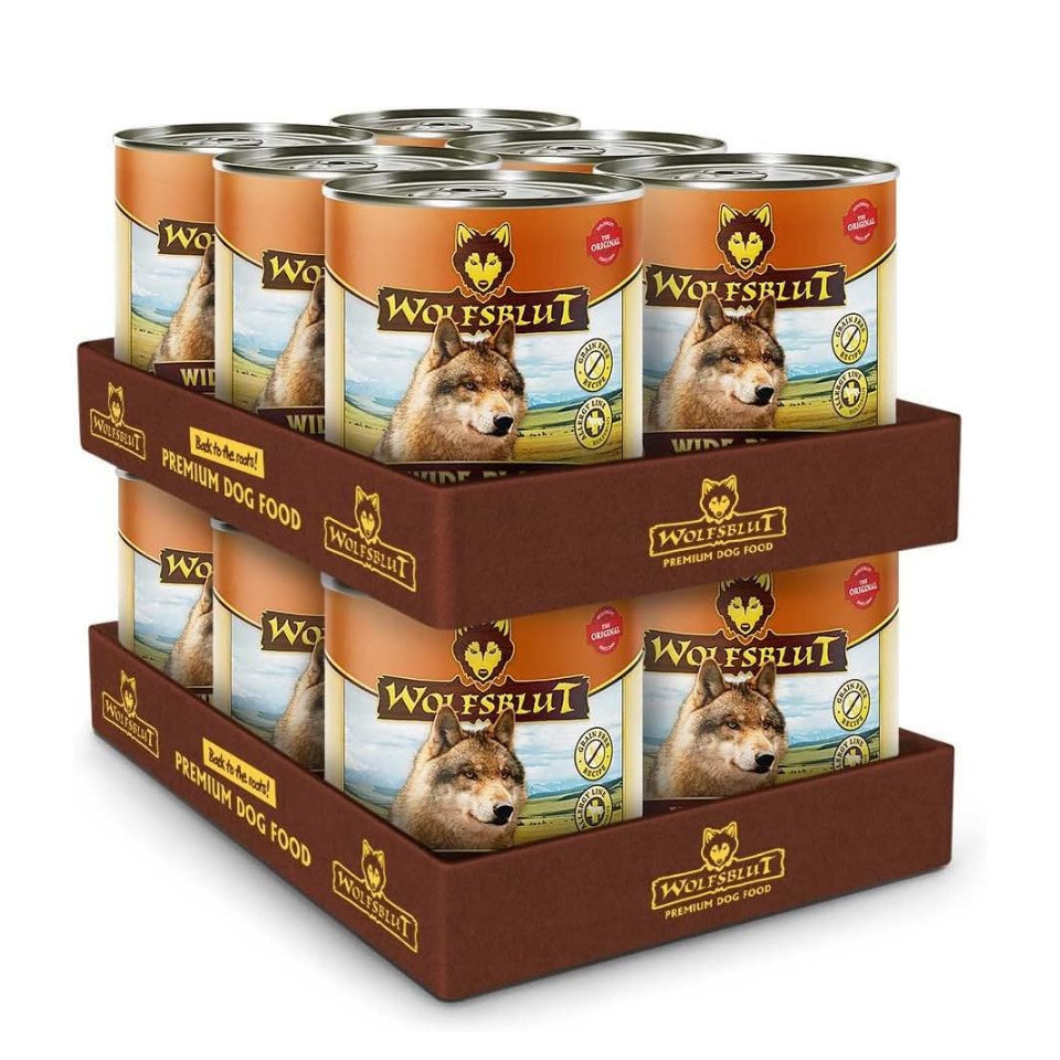 Wolfsblut Wide Plain Adult - hypoallergenes Nassfutter mit Pferd 12x800g, Nassfutter für: Hunde