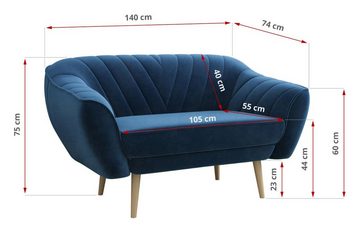 MKS MÖBEL Sofa VIKI 3 2, Moderne Sofa Set 3+2, Skandinavische Deko, Fünf Personen, Polstersofa