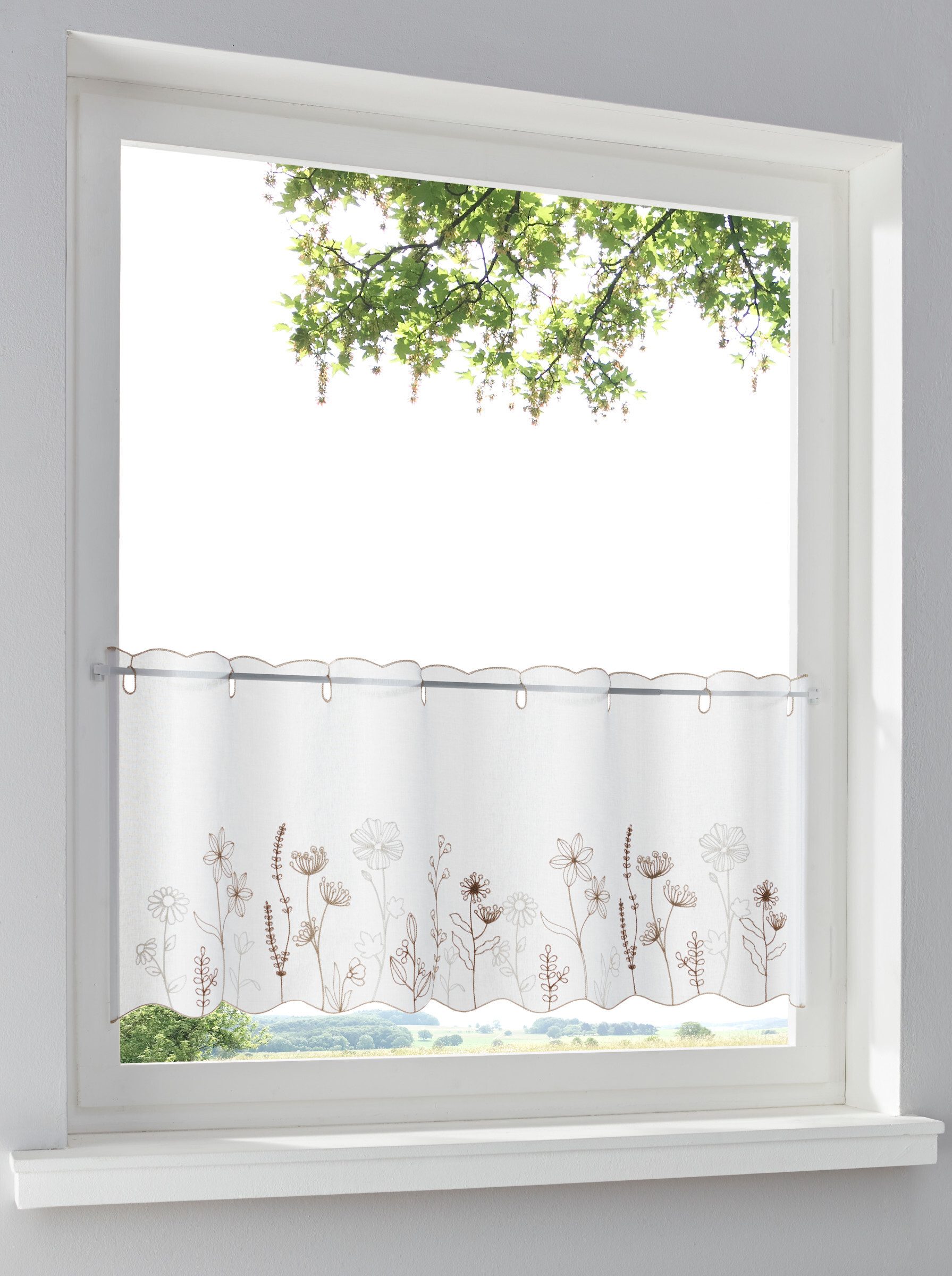 heine Gardine Scheibengardine (1 St), Stangendurchzug, halbtransparent, Kurzgardine