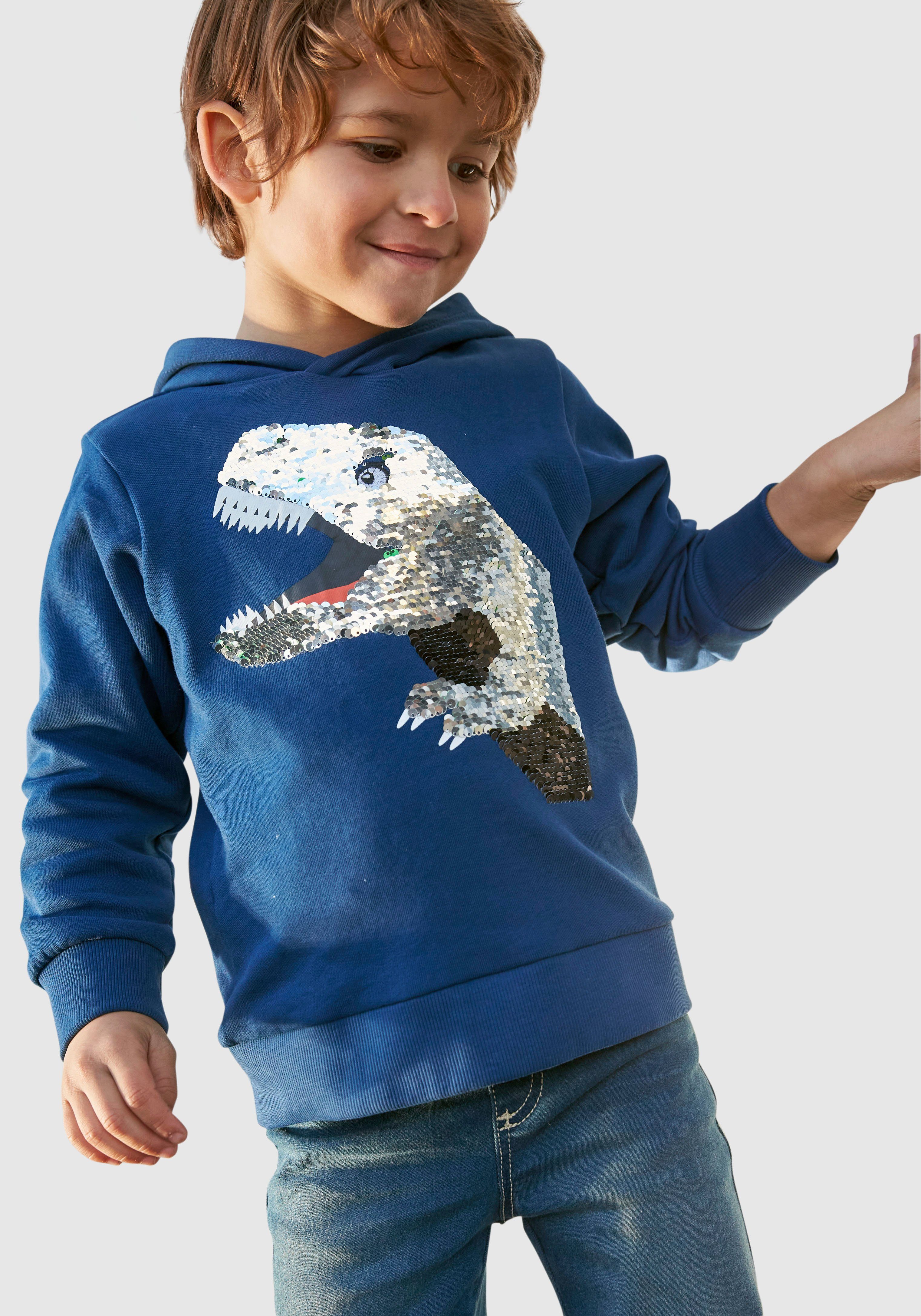 tollem aus KIDSWORLD Kapuzensweatshirt mit Dino Wendepailletten