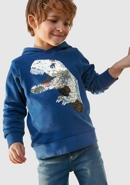 KIDSWORLD Kapuzensweatshirt mit tollem Dino aus Wendepailletten