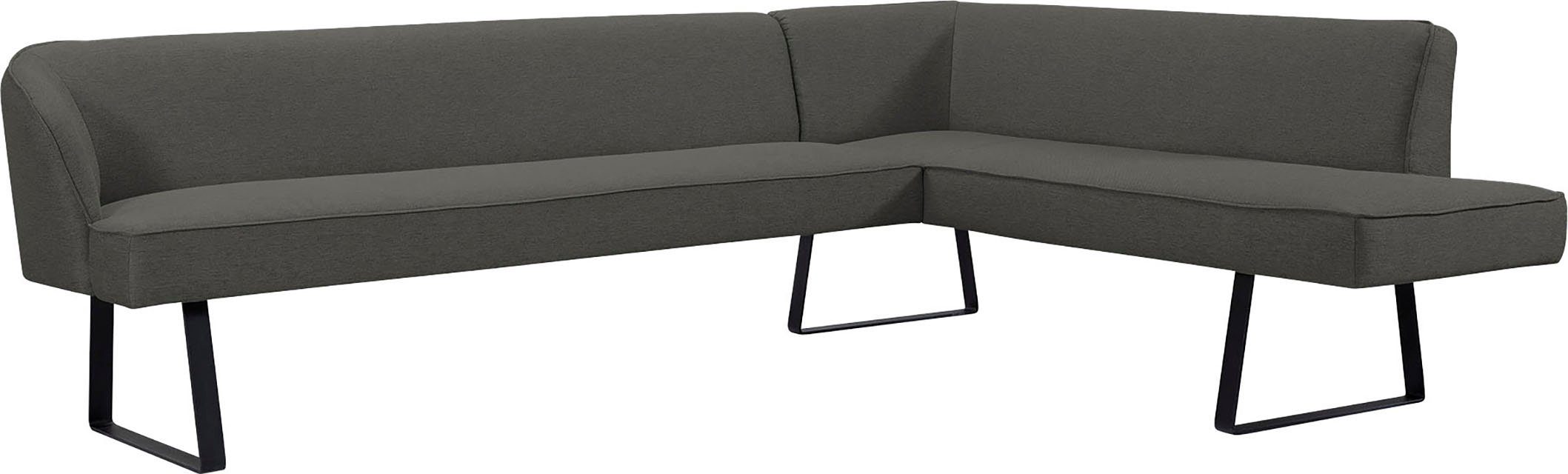 exxpo - sofa fashion Eckbank Americano, mit Keder und Metallfüßen, Bezug in verschiedenen Qualitäten