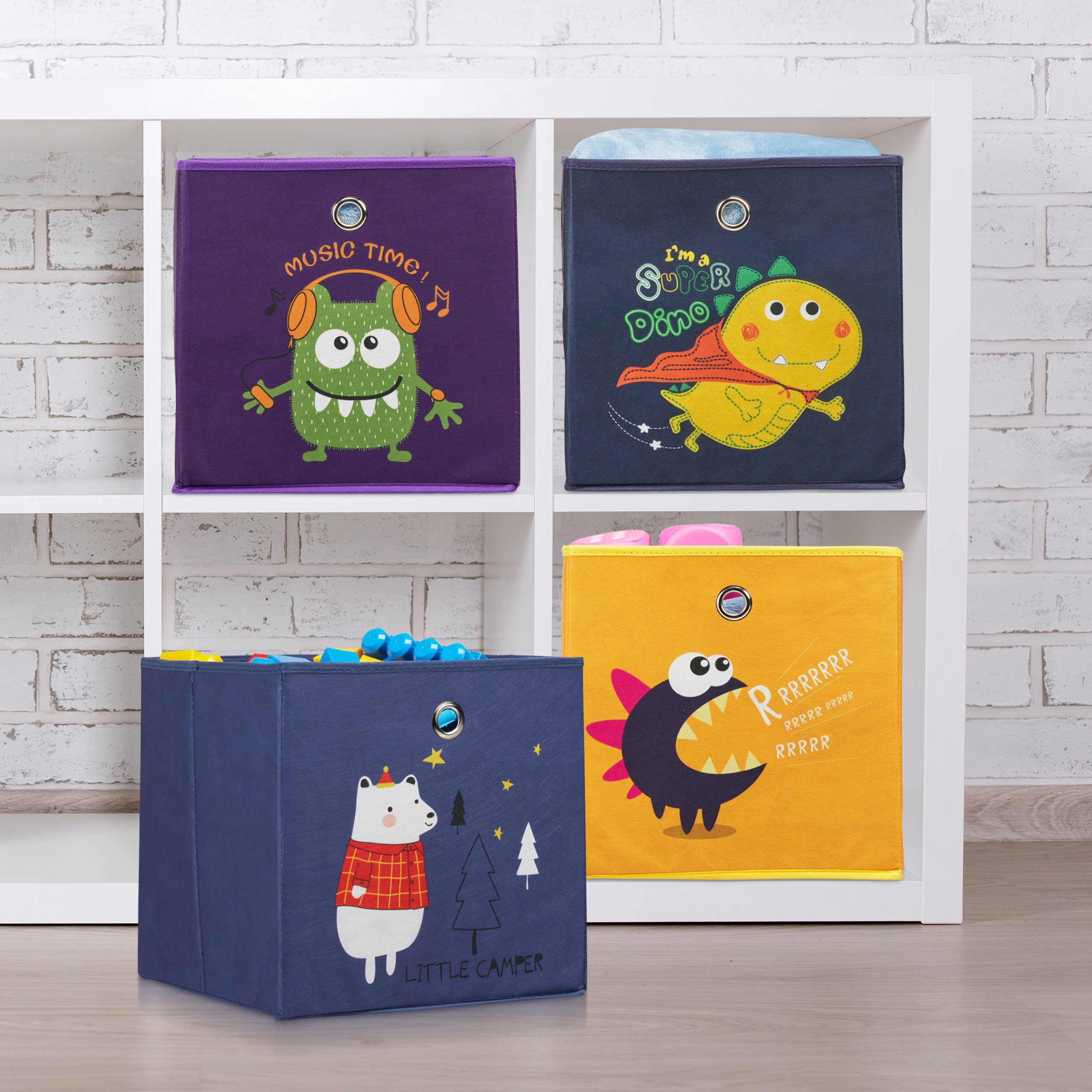 relaxdays Faltbox Kinder Aufbewahrungsboxen im 4er günstig online kaufen