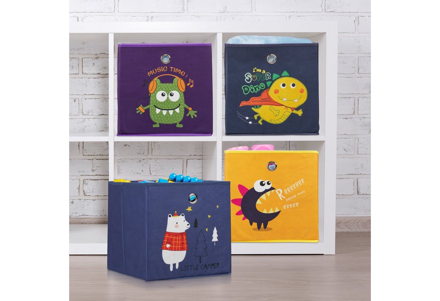 Thumbnail - relaxdays Faltbox Kinder Aufbewahrungsboxen im 4er Set, A