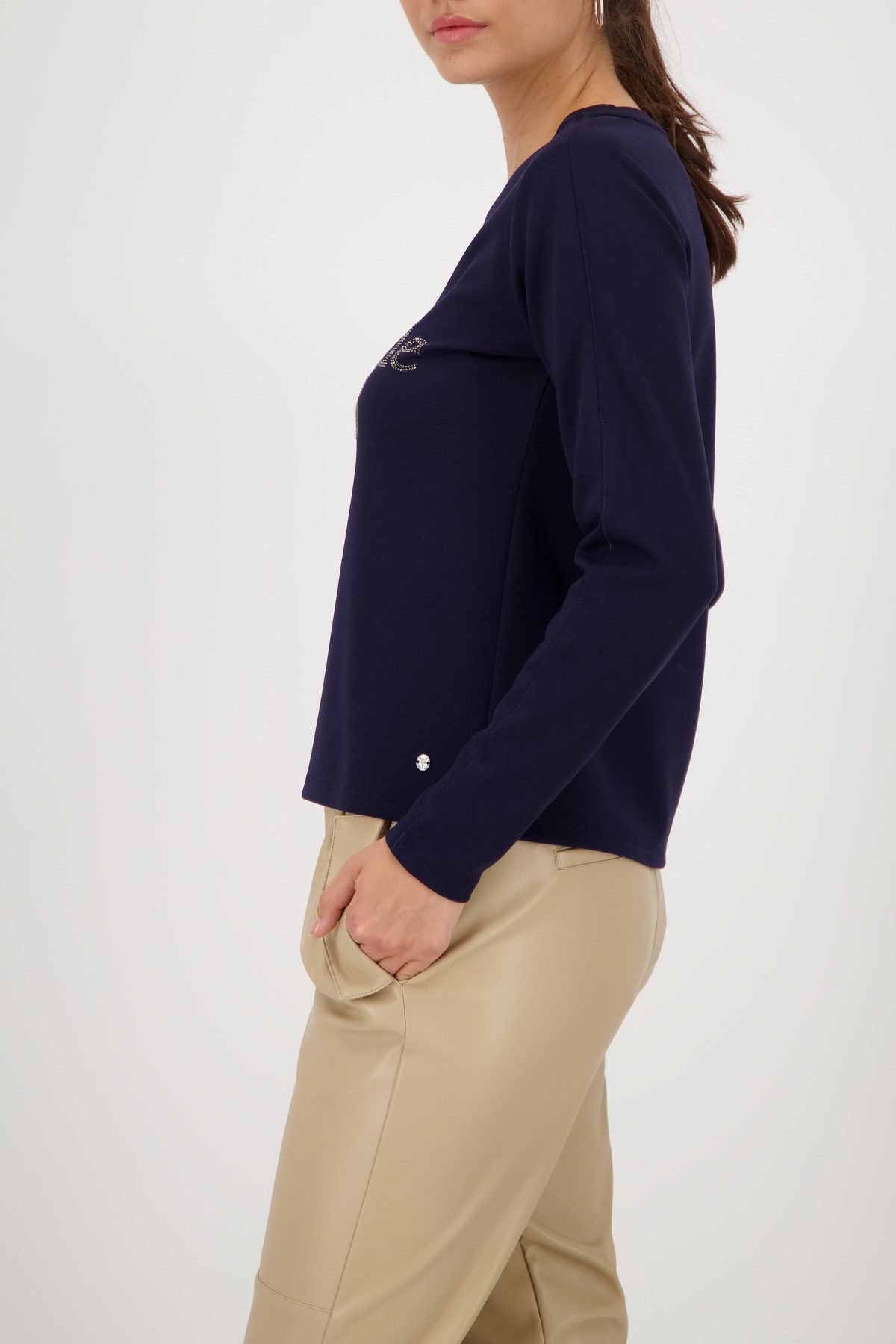 Monari Sweatshirt Sweatshirt Schmuckschrift Regular fit mit Rundhalsausschnitt