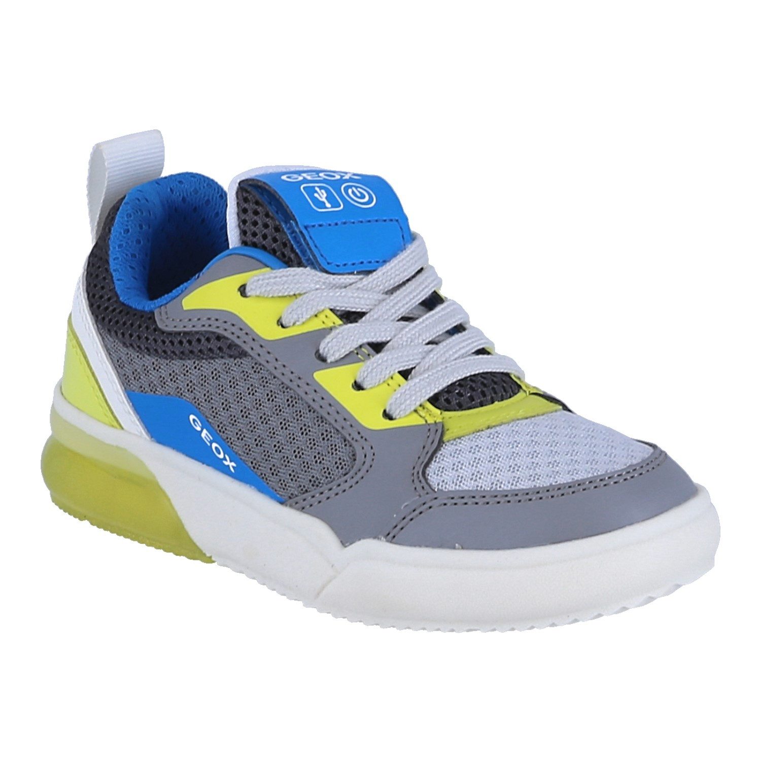 Geox Grayjay grau/lime/weiss Kinder Sneaker