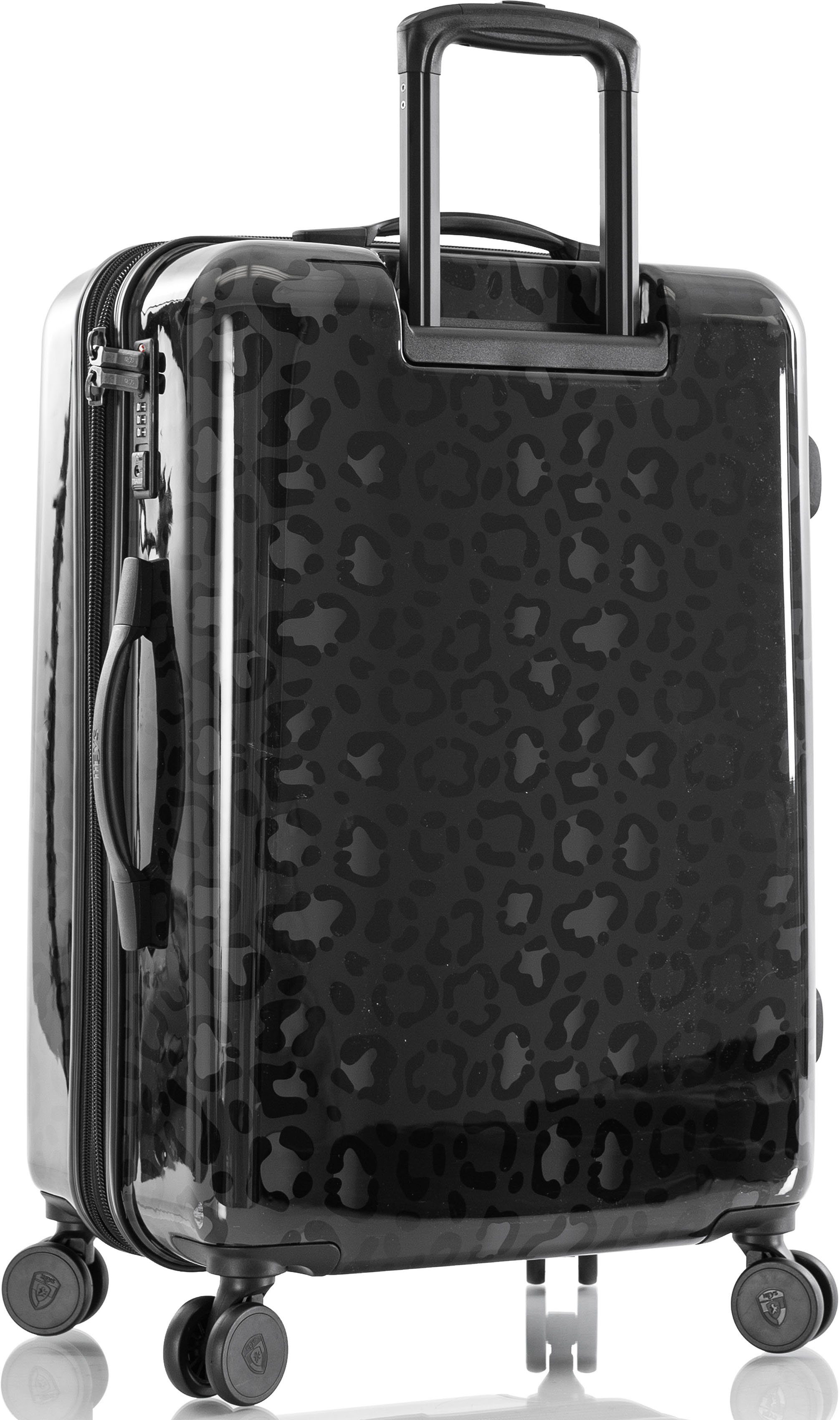 66 cm, Leopard Black Rollen, Hartschalen-Trolley 4 Heys Leopard, Volumenerweiterung mit