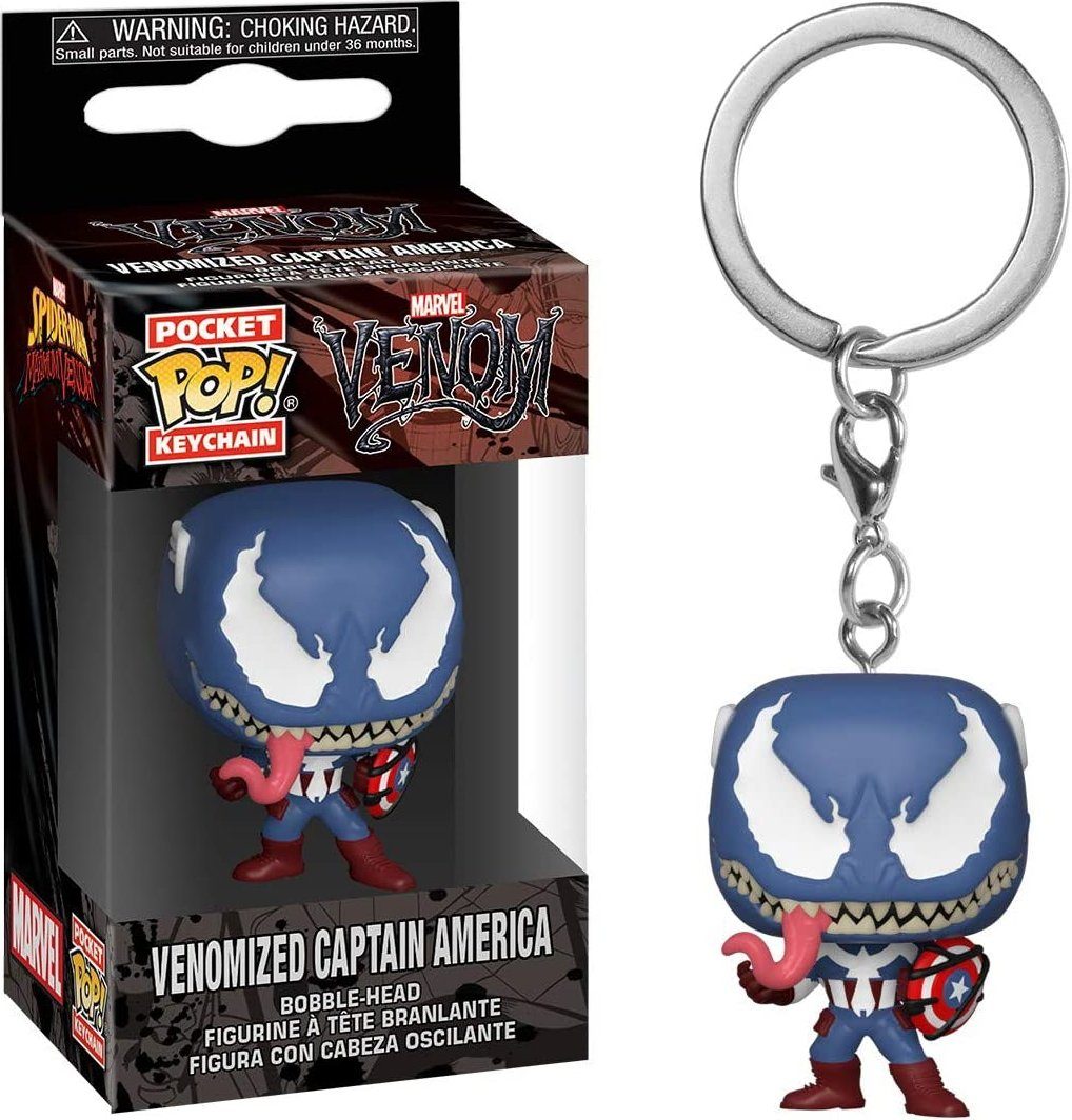 Pop! Funko Venom Pocket America Schlüsselanhänger Venomized Marvel Captain