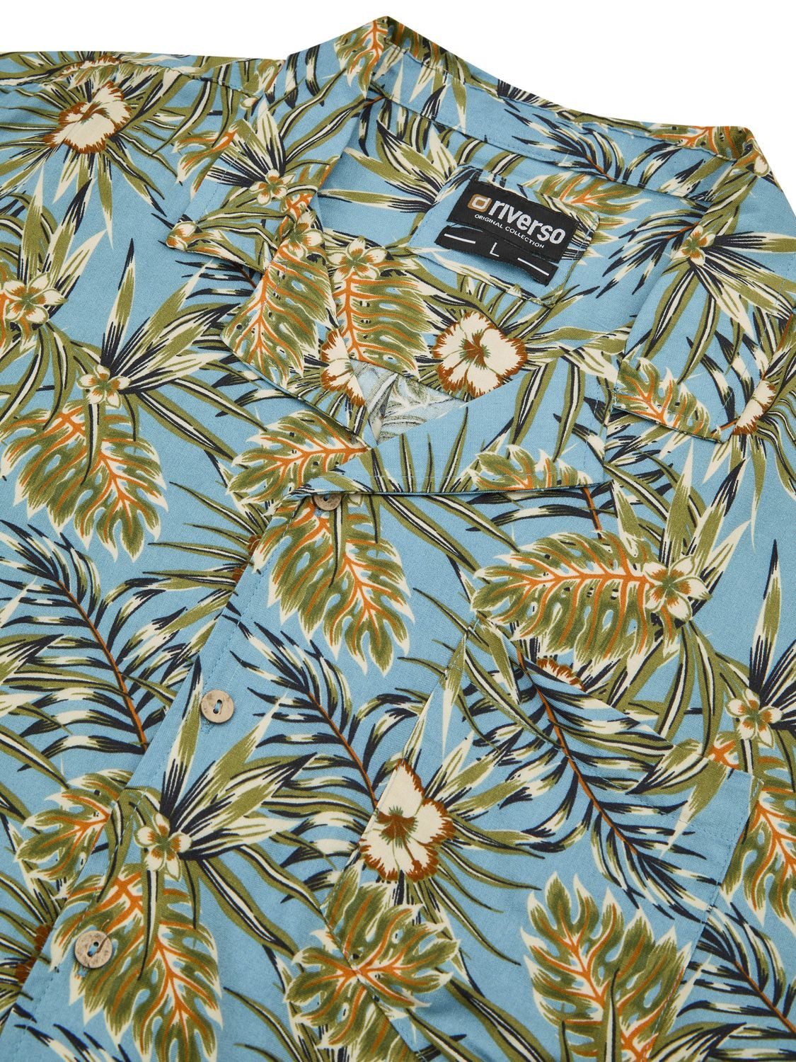 riverso Hawaiihemd Herren Sommerhemd RIVMick Regular Fit (1-tlg) – Bild 4 von 4