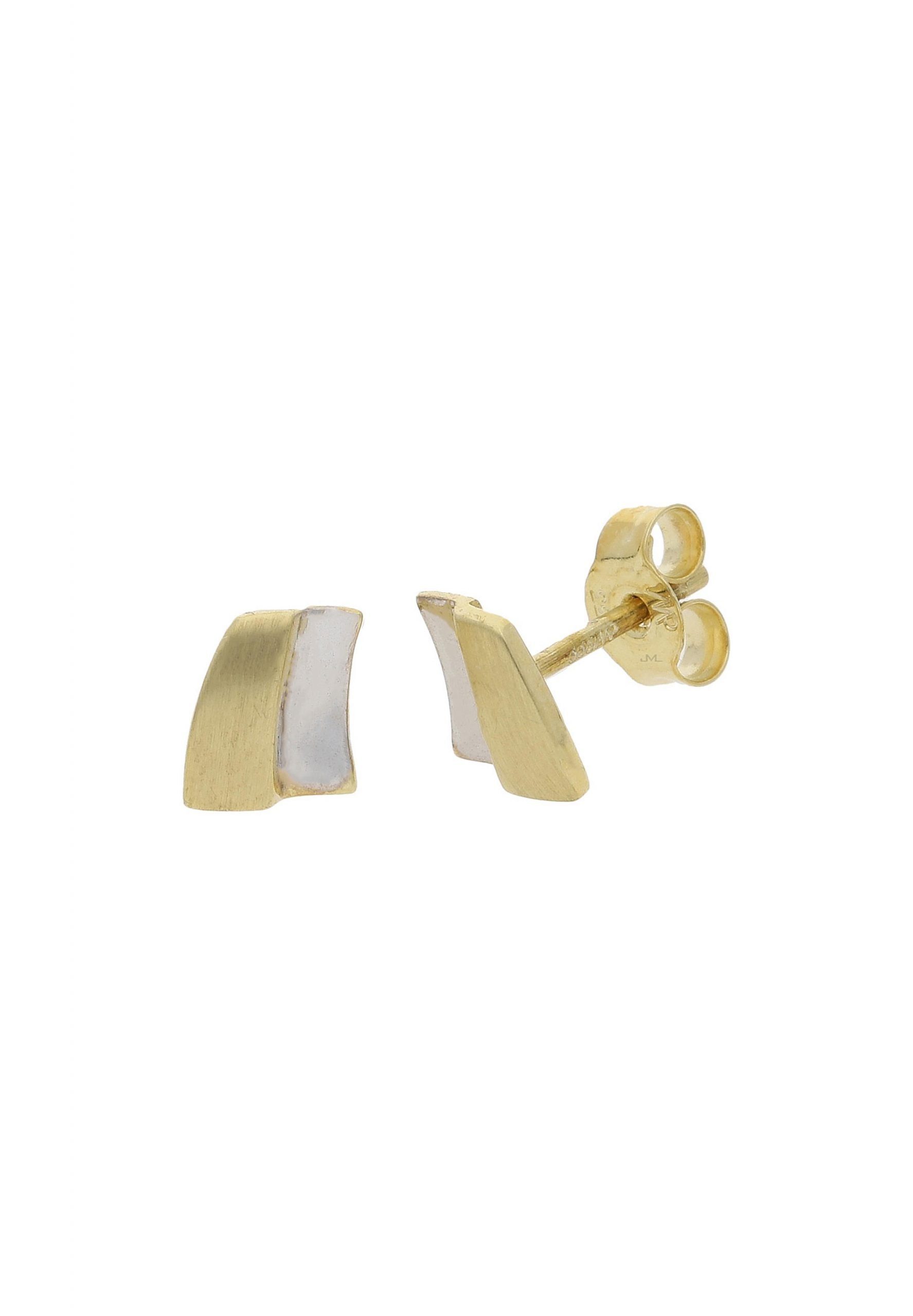 JuwelmaLux Paar Ohrstecker Ohrstecker Gold/ Weißgold Ohrringe 6,5 x 6,0 mm (2-tlg), Damen Ohrstecker Gold/ Weißgold 333/000, inkl. Schmuckschachtel