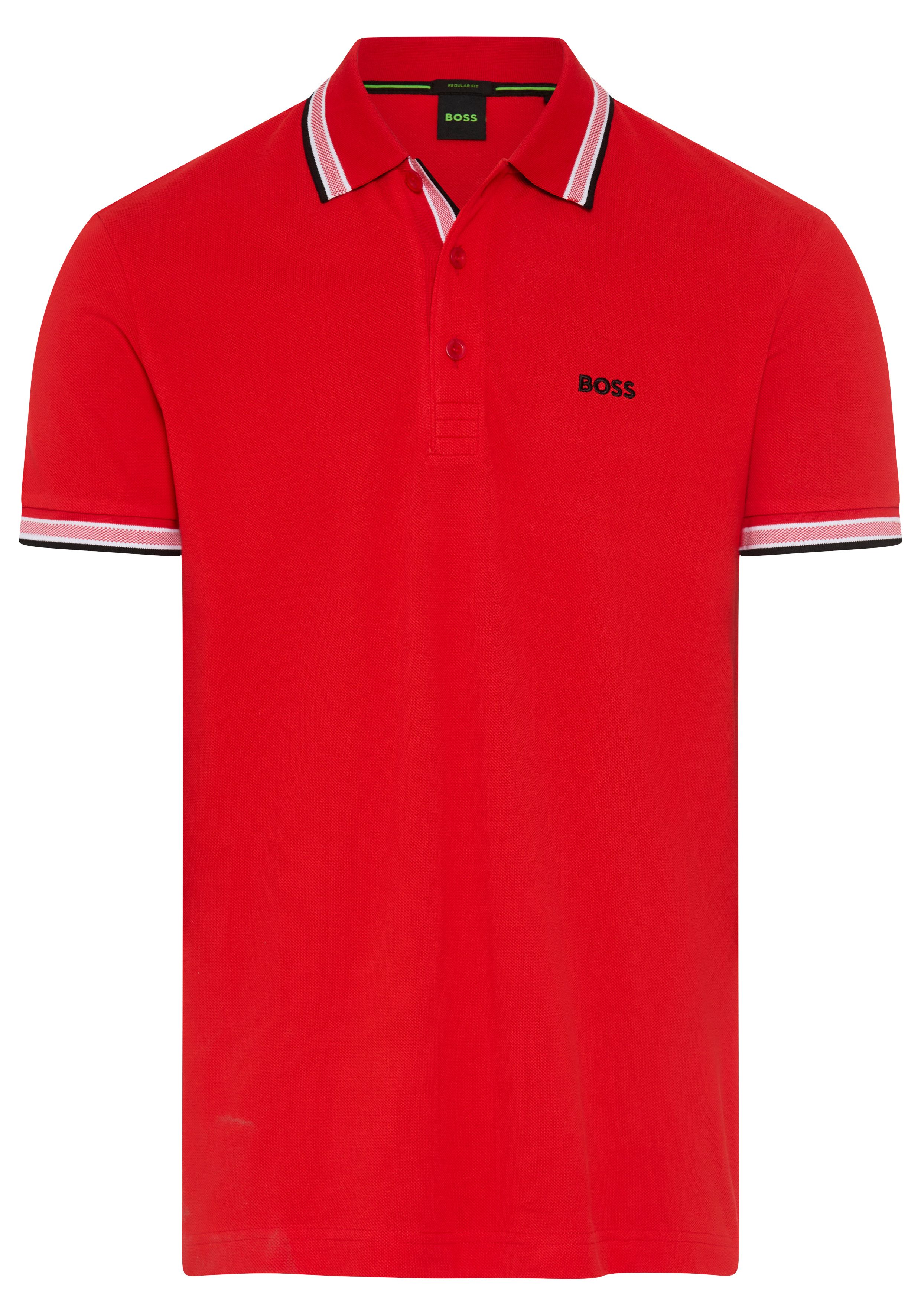 BOSS GREEN Poloshirt Paddy Regular Fit atmungsaktive Piqué-Webstruktur, Flachstrickkragen, gerader Schnitt