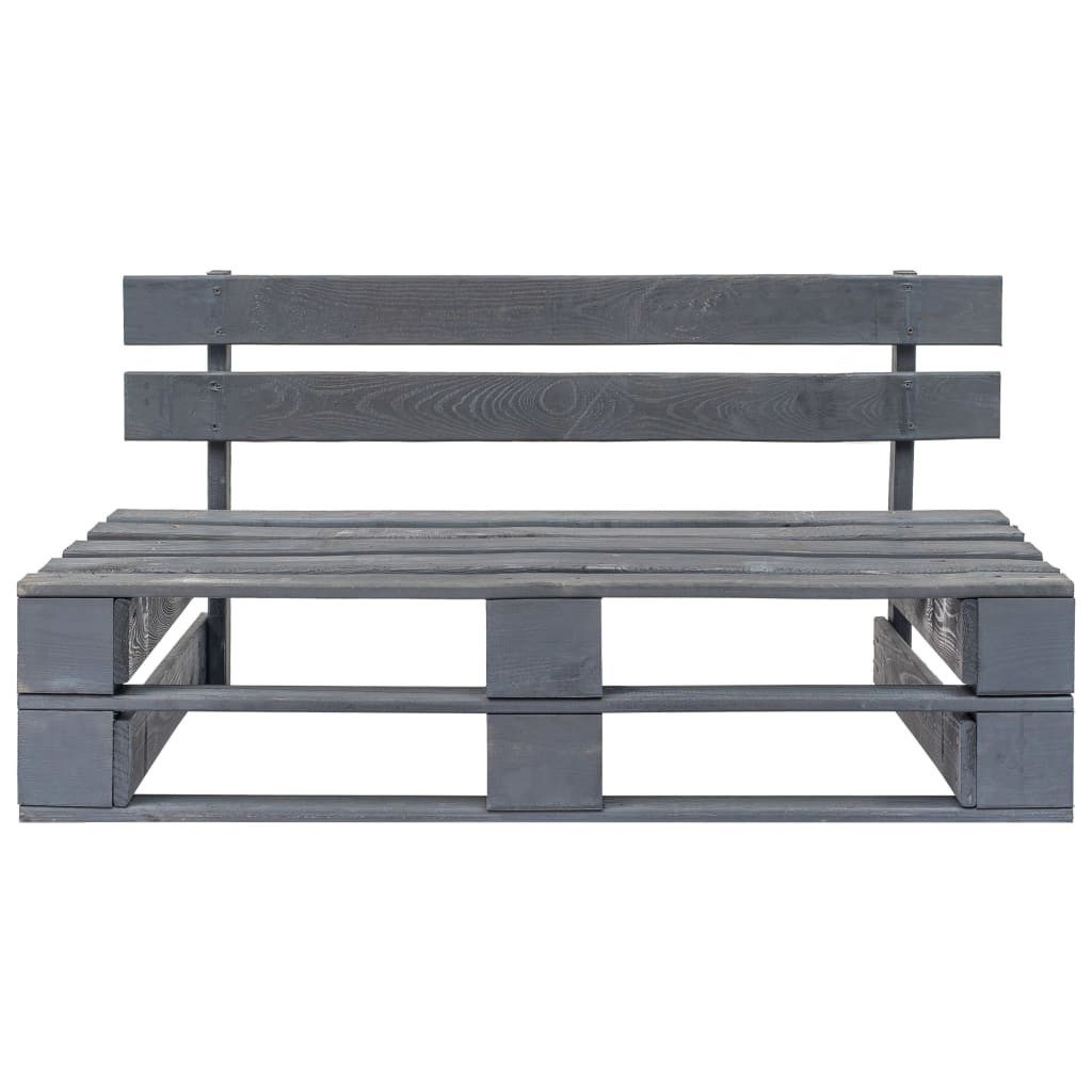 vidaXL Gartenbank, Outdoor-Bank Paletten Holz Grau