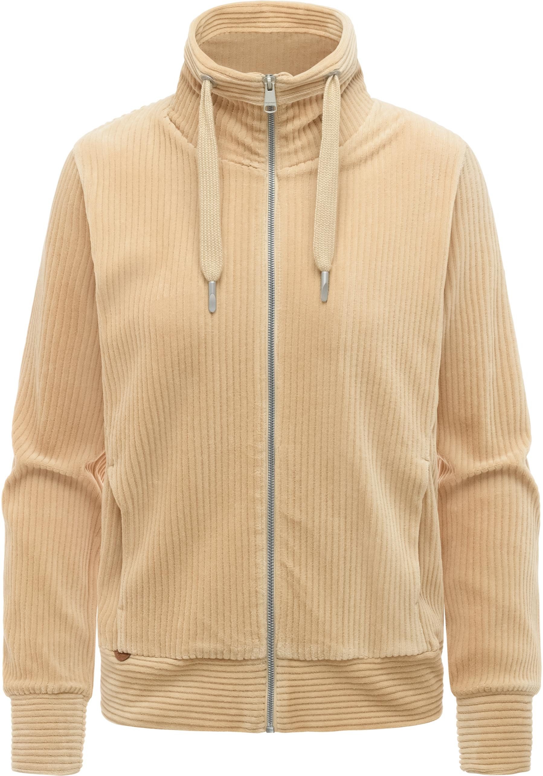 Ragwear Sweatjacke Ronette Cordy Zip-Jacke aus weichem Kord und hohem Kragen