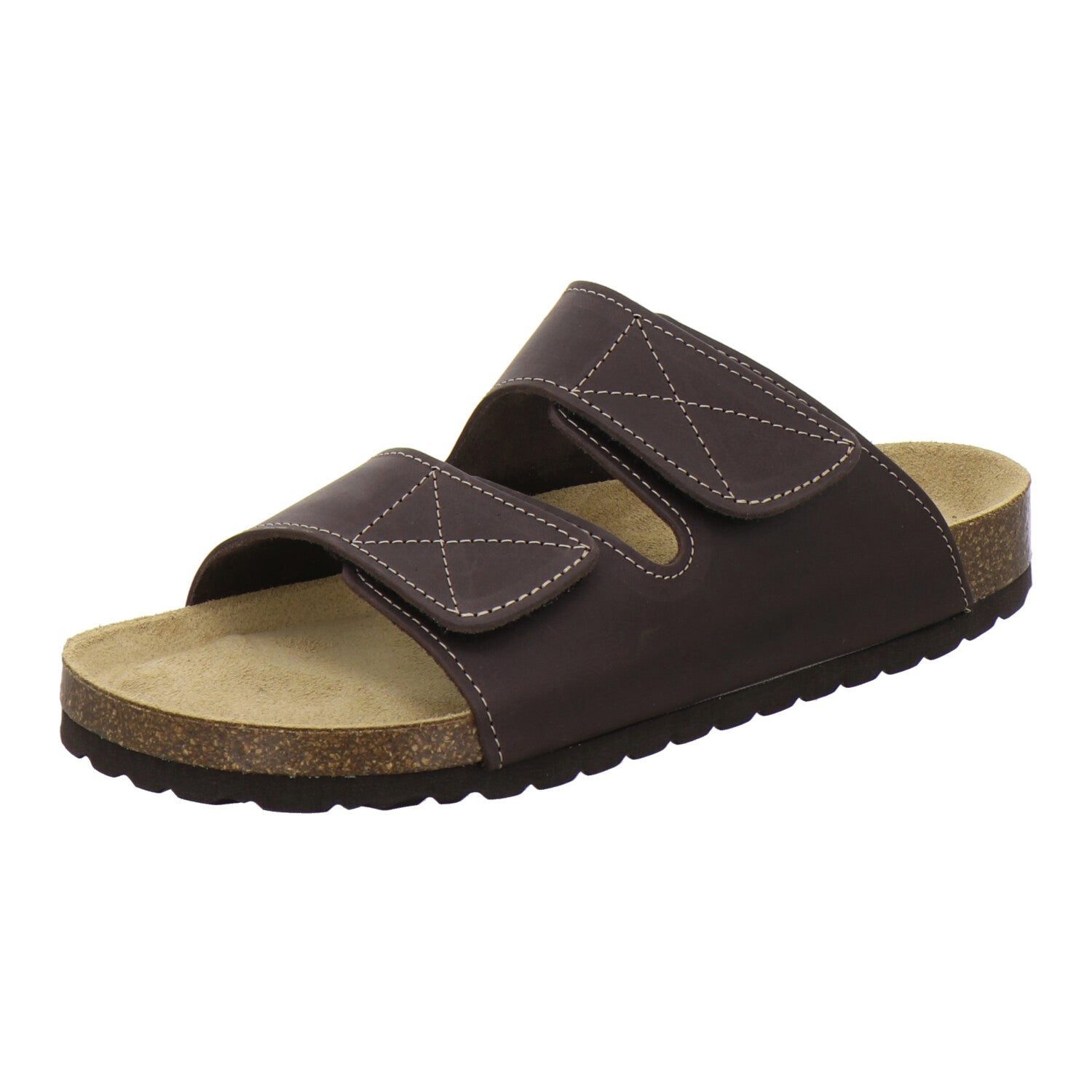AFS-Schuhe Herren Pantolette aus Nubukleder mit Klettverschluss und Fußbett, Made in Germany
