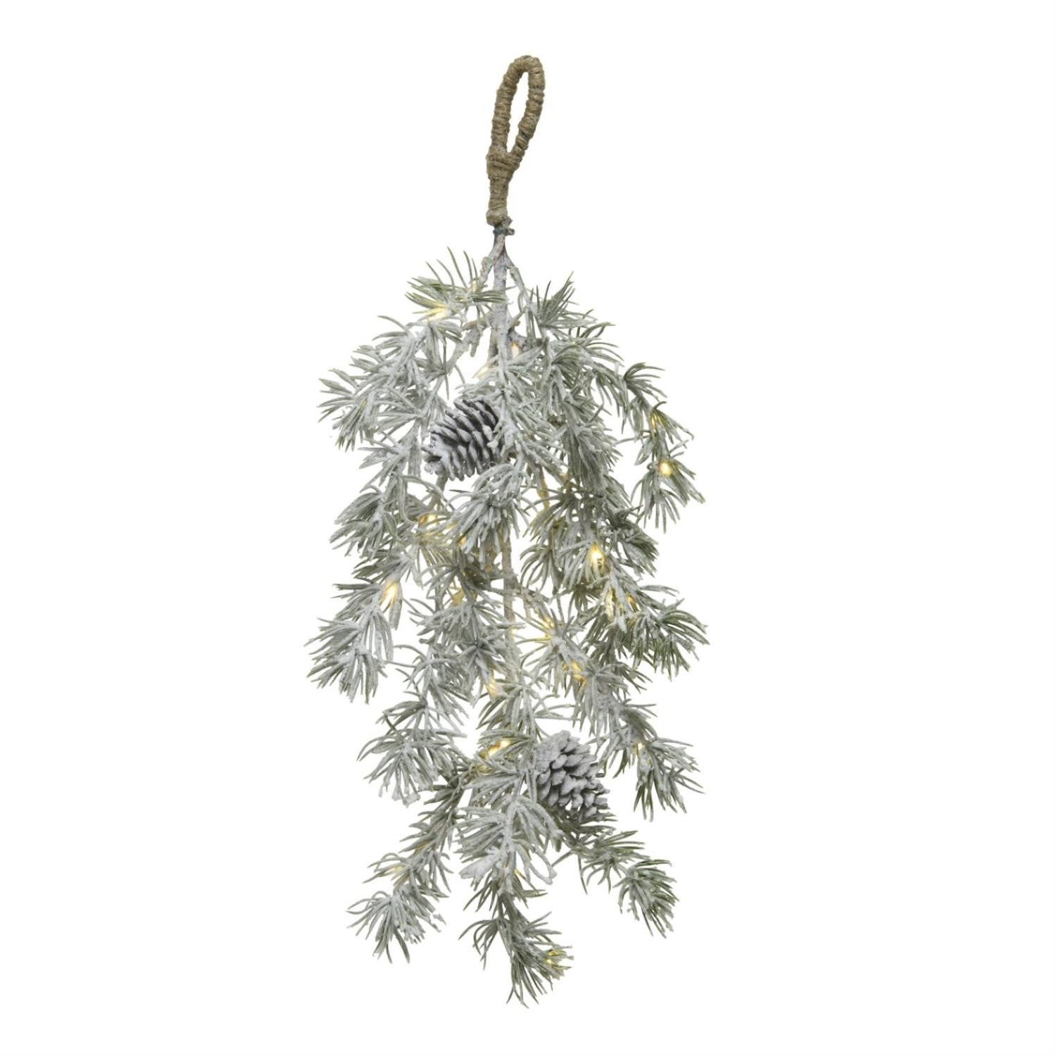 MARELIDA LED-Leuchtzweig LED Tannenzweig mit Zapfen Leuchtzweig Schneeoptik günstig online kaufen