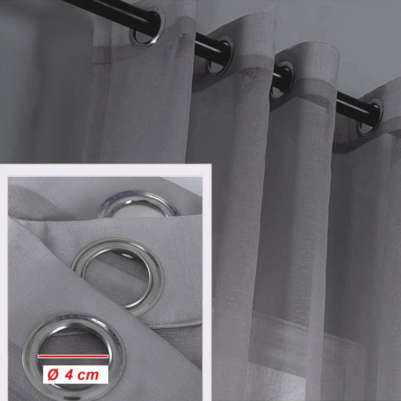 HAC24 Vorhang Deko Gardinen Gardinenschal Ösenschal Dekoschal, Ösen, transp günstig online kaufen