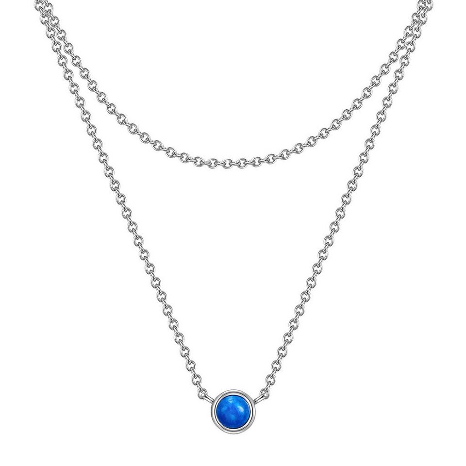 Glanzstücke München Collier silber, Kette mit Anhänger Sterling Silber  Lapis Lazuli