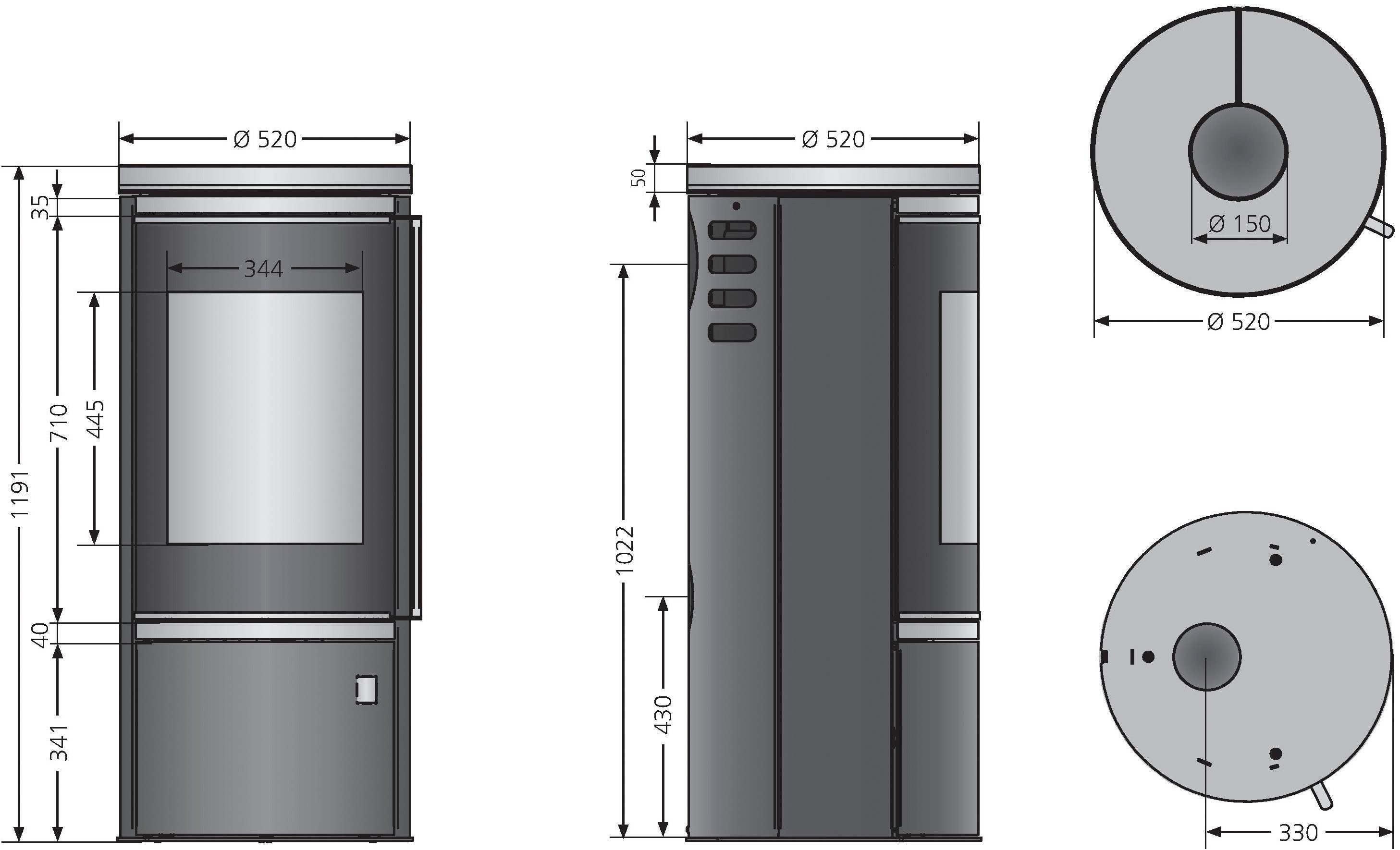 Oranier Kaminofen »Arena 2.0«, 7 kW, Zeitbrand, (2-tlg), Abdeckplatte aus S günstig online kaufen