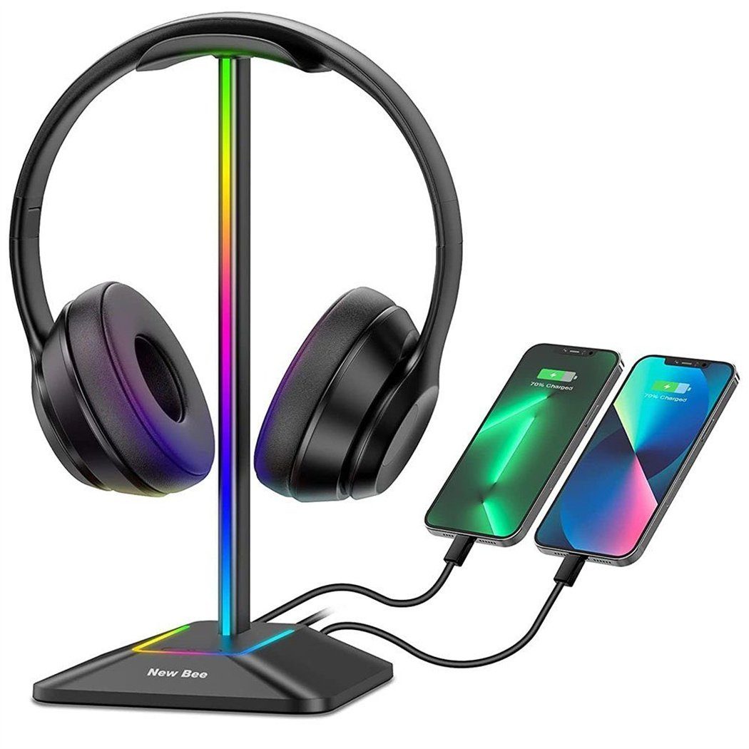 Kopfhörerständer, RGB-Beleuchtung, (1-tlg) Ladeanschluss mit Farbenfroher Kopfhörerständer, DAYUT
