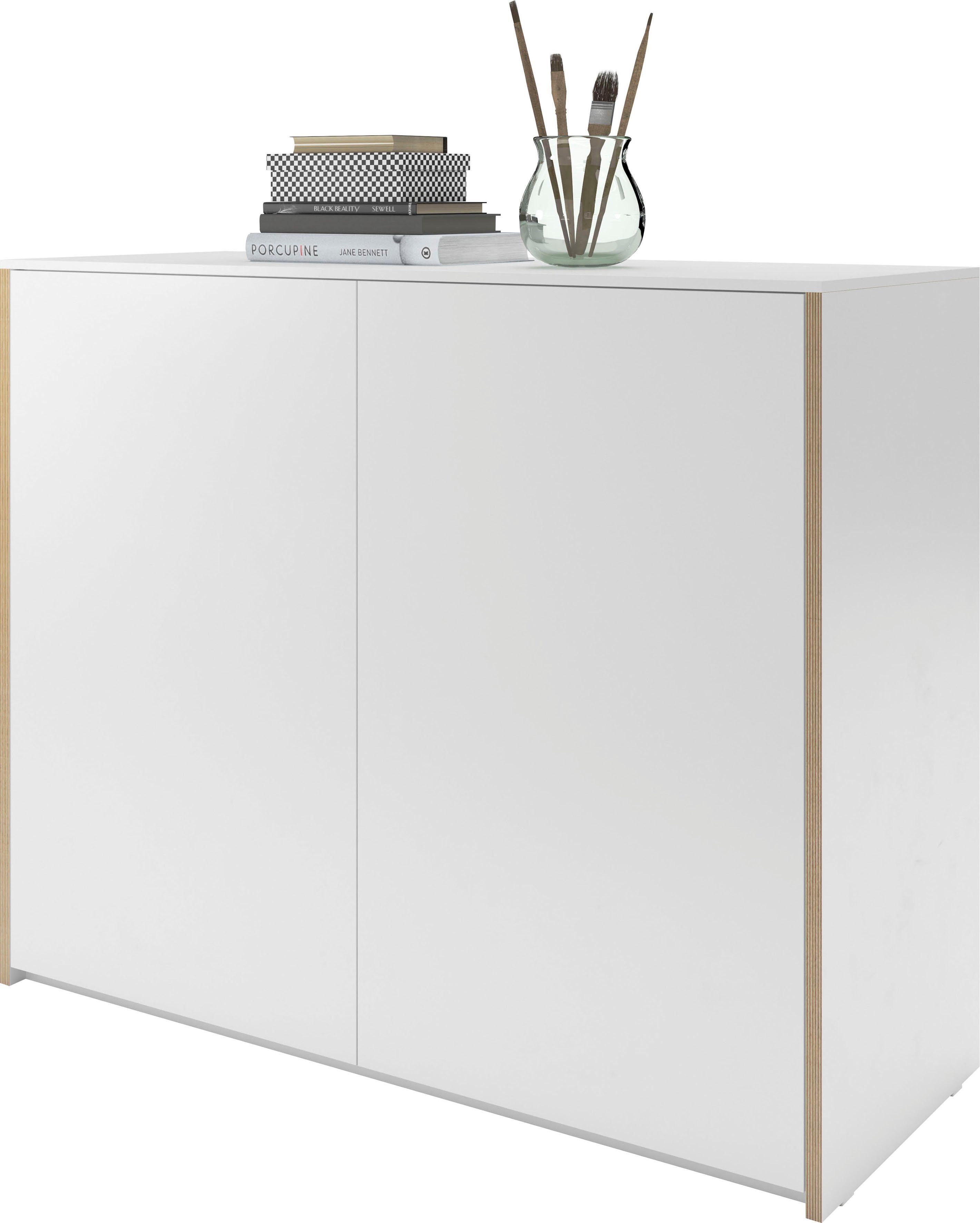 SMALL Sideboard Modular LIVING weiß/birke Müller Plus