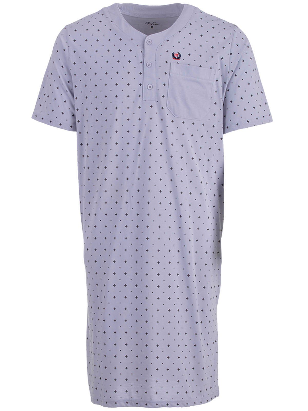 Henry Terre Nachthemd Nachthemd Kurzarm - Punkte Kreuz grau