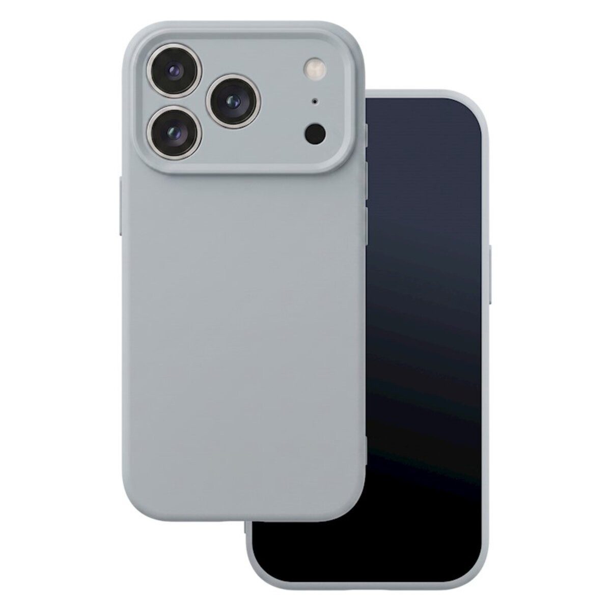 TFO Handyhülle Silikon Kompatibel mit iPhone 18 Pro / 17 Pro Silber 6,3, Microfleece-Futter und matte Oberfläche
