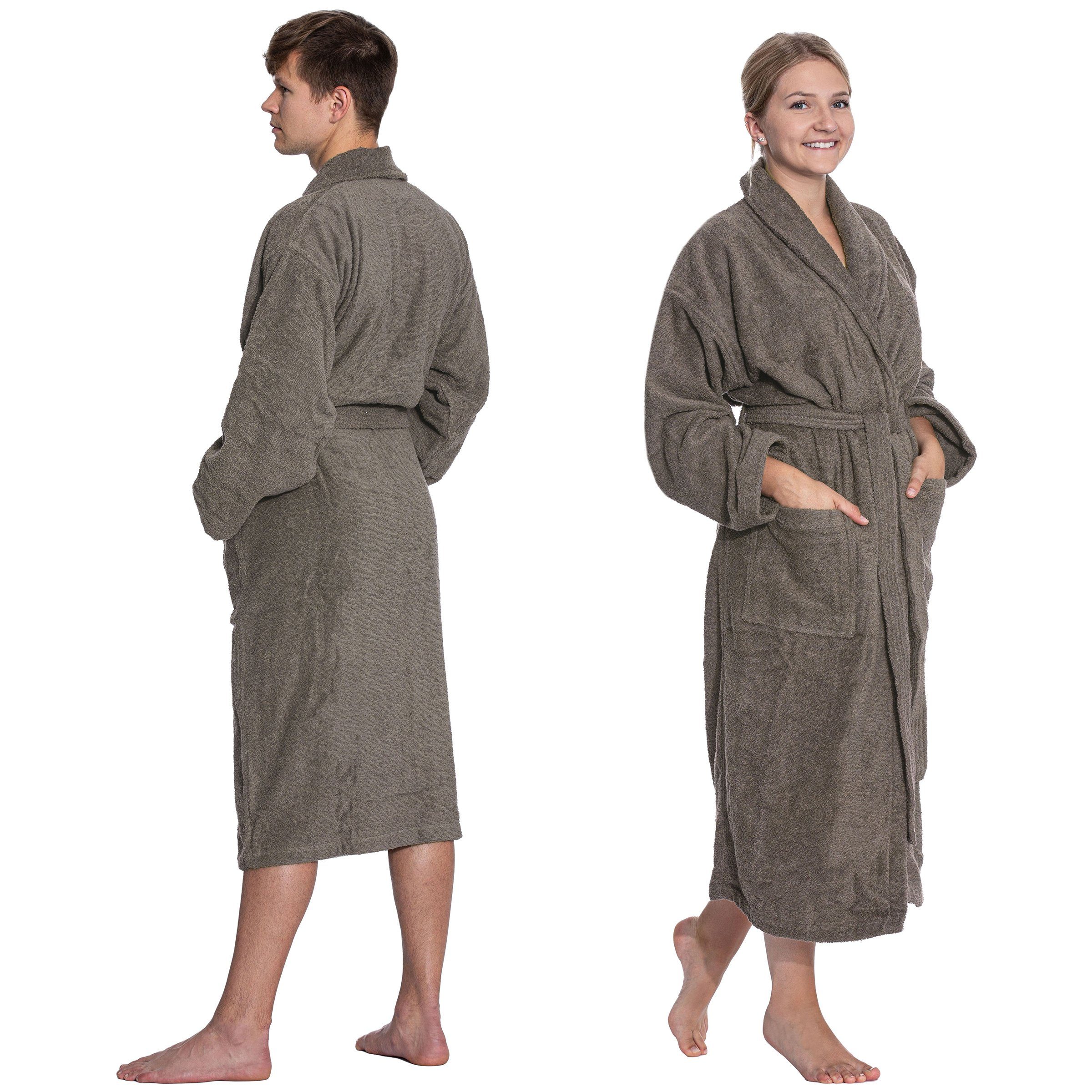 ZOLLNER Unisex-Bademantel, 100% Baumwolle, Schalkragen, Gürtel, Schalkragen, 100% Baumwolle, vom Hotelwäschespezialiten, S-6XL