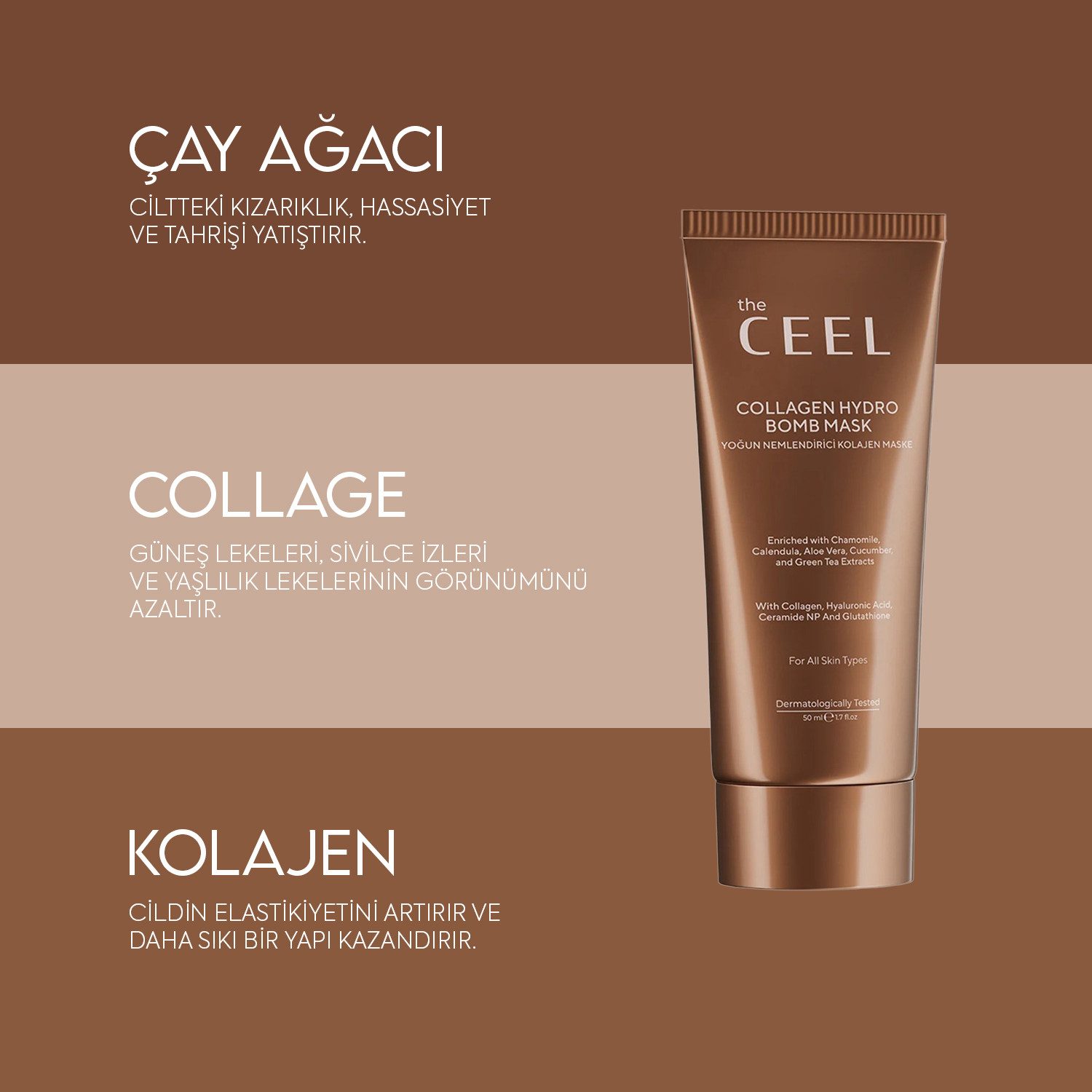 THE CEEL Gesichtsmaske Peel-off Kollagen Maske-50ml Glutathion Grüner Tee Feuchtigkeitspflege, Intensiv feuchtigkeitsspendende Kollagen-Maske