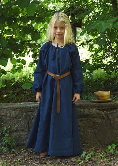 Battle Merchant Ritter-Kostüm Kinder Mittelalterkleid, Unterkleid Ana, blau, Gr. 128