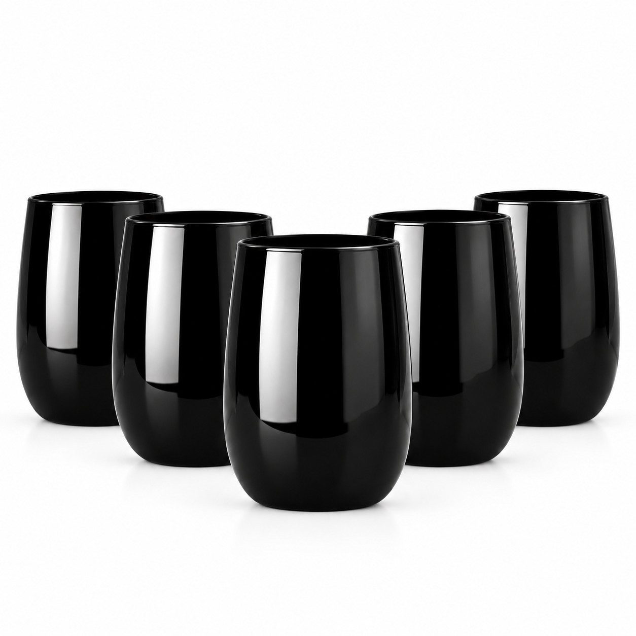 Sendez Gläser-Set 6 Schwarze Trinkgläser 420ml Saftgläser Cocktailgläser Longdrinkgläser, 6-tlg., Glas