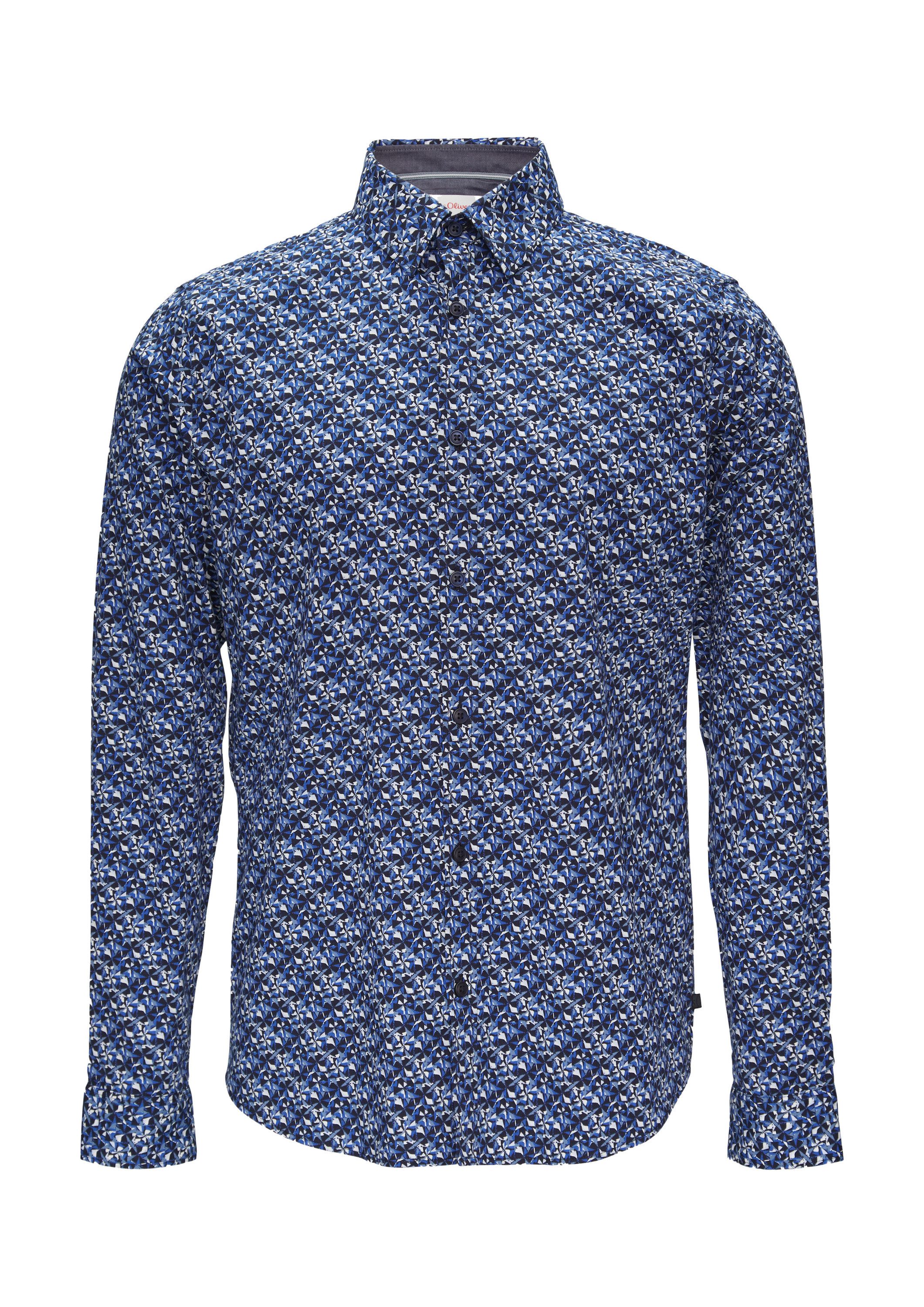 s.Oliver Langarmhemd Hemd Slim Fit: Popeline-Hemd günstig online kaufen