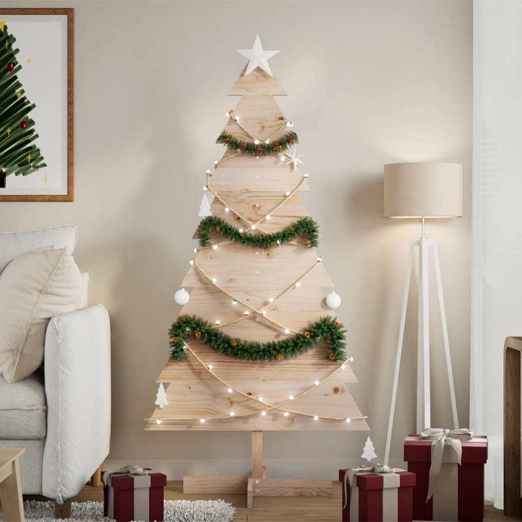 vidaXL Künstlicher Weihnachtsbaum Weihnachtsbaum Holz zum Schmücken 150 cm Massivholz Kiefer
