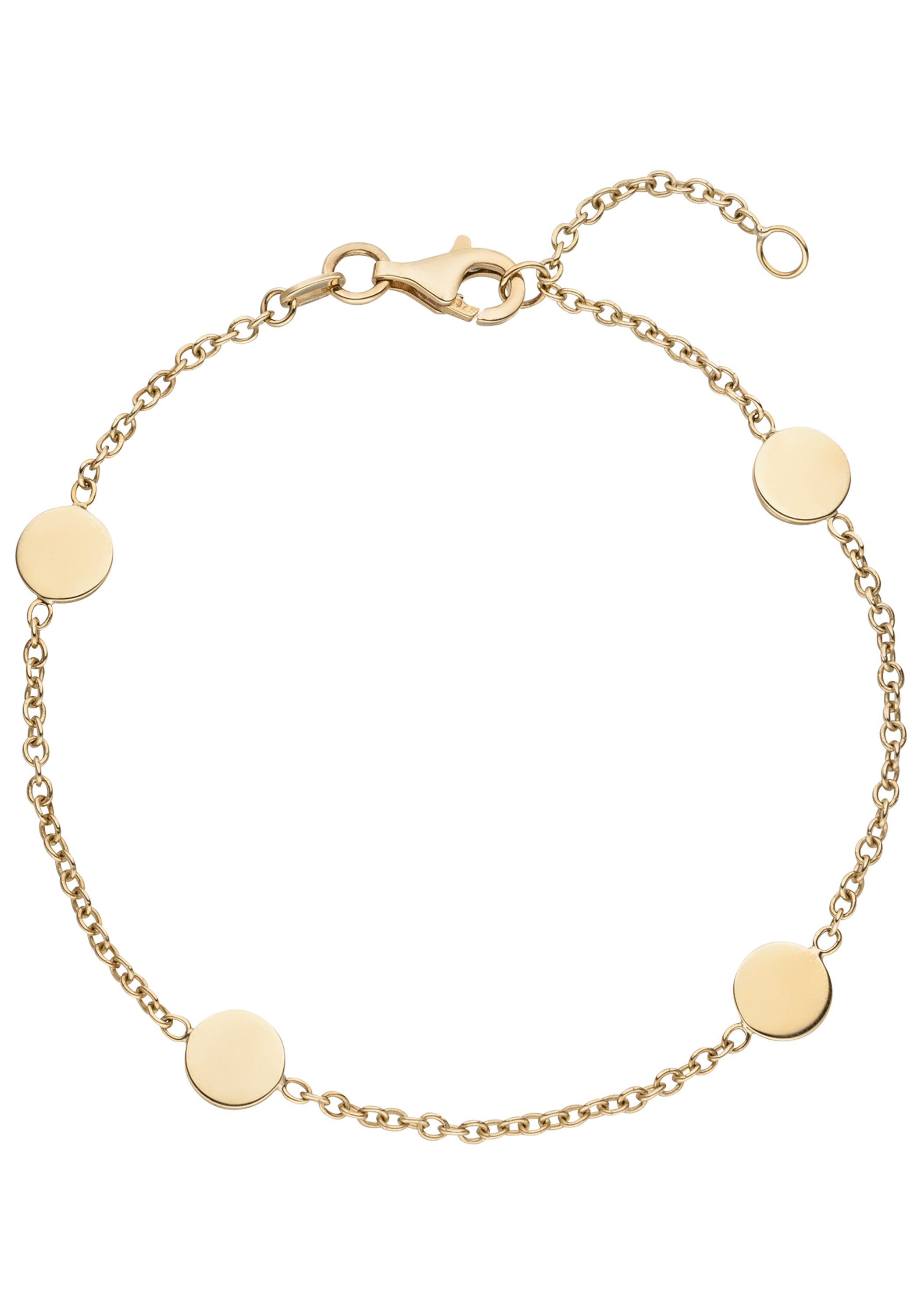 JOBO Armband Goldarmband, 375 Gold mit Plättchen 19 cm