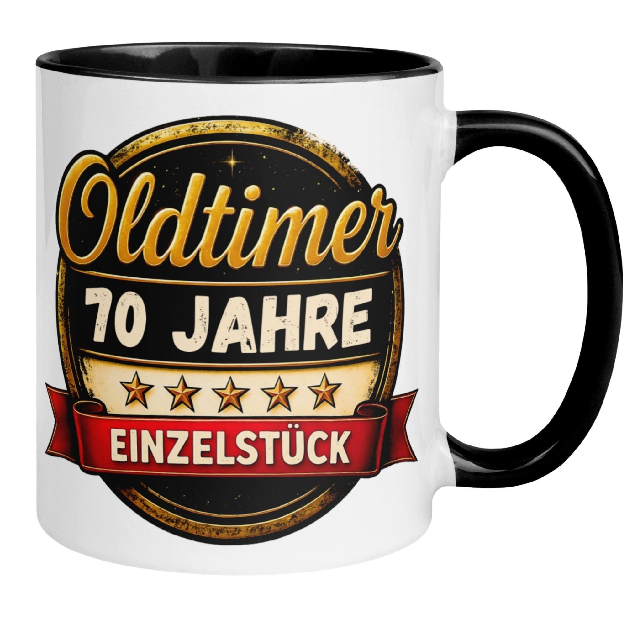 Momentals Tasse 70 Geburtstag Mann Frau – Oldtimer Einzelstück – Geburtstagsgeschenk, Gratis Versand · Links-&Rechtshänder · Spülmaschinenfest