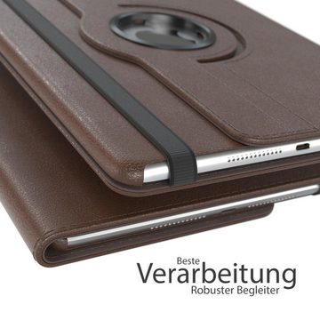 EAZY CASE Tablet-Hülle Rotation Case für Apple iPad 7./8./9. Gen. 10,2 Zoll, Schutztasche Tablet Case 360 Rotation Bookcover zum Aufstellen Braun