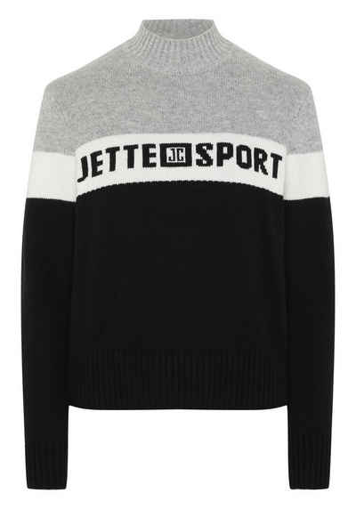 JETTE SPORT Strickpullover mit Logo-Schriftzug