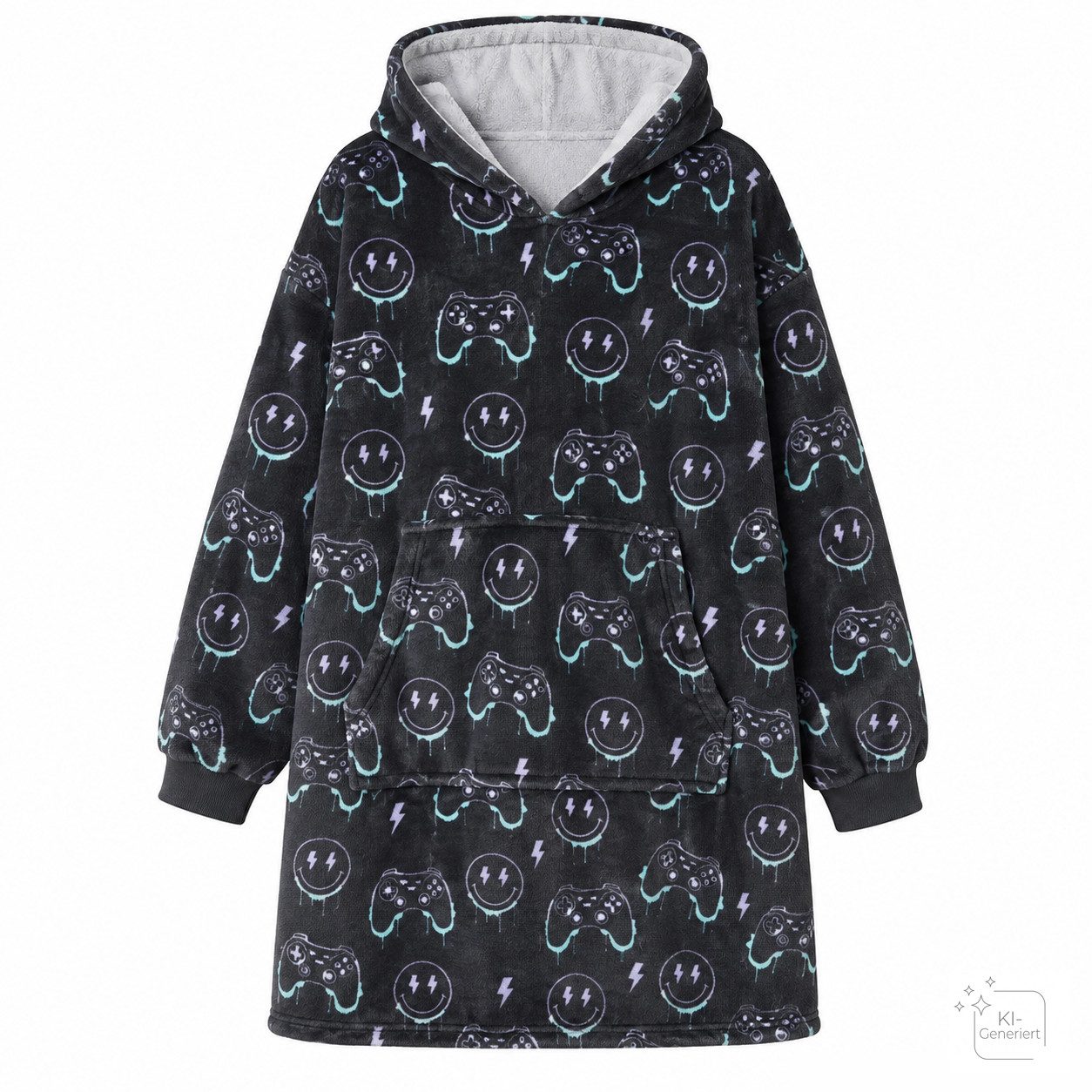 NOXXIEZ Fleeceponcho Hoodie Decke Sweet XL Oversize für Teenager Erwachsene