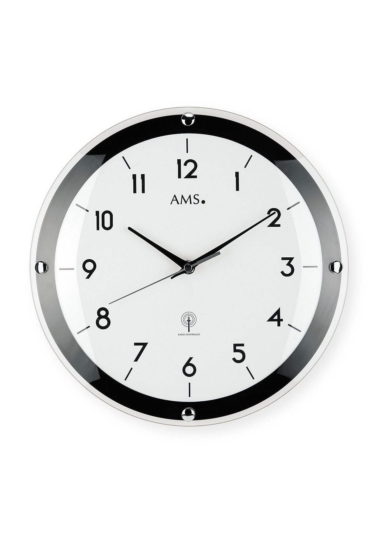 AMS Funkwanduhr F5906 (Quarzuhr,Mineralglas,Wohnzimmer,Esszimmer,Küche,Arbe günstig online kaufen
